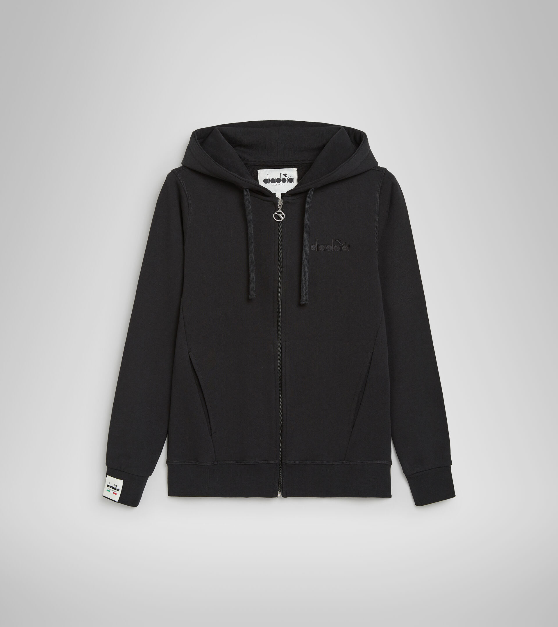 Hooded sweatshirt - Made in Italy - Women L. HOODIE FZ MII BLACK - Diadora