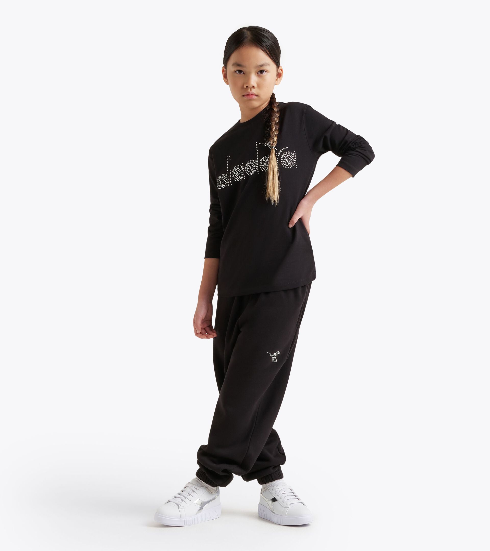 Jogger sportivi - Ragazze JG. JOGGER PANTS RHINESTONE NERO - Diadora