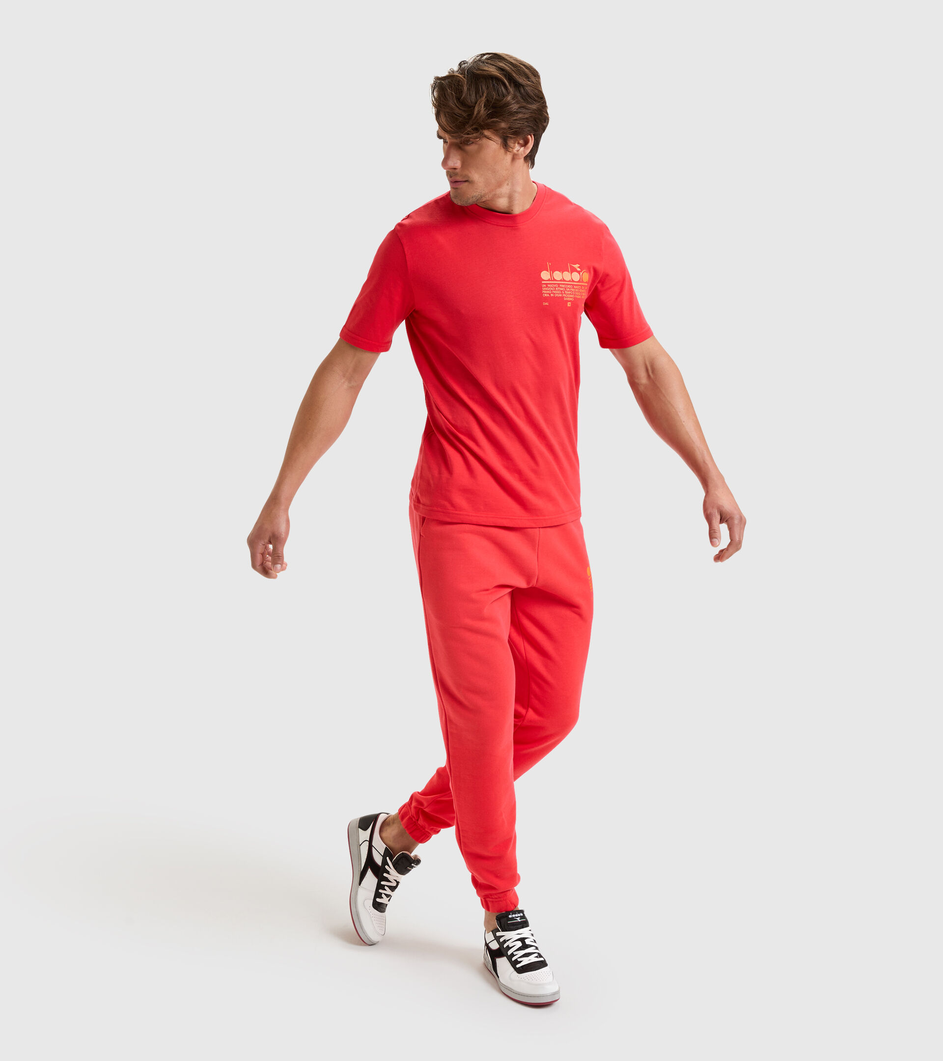 Jogginghose aus aufgerauter Baumwolle - Unisex PANT MANIFESTO MOHNBLUME ROT - Diadora