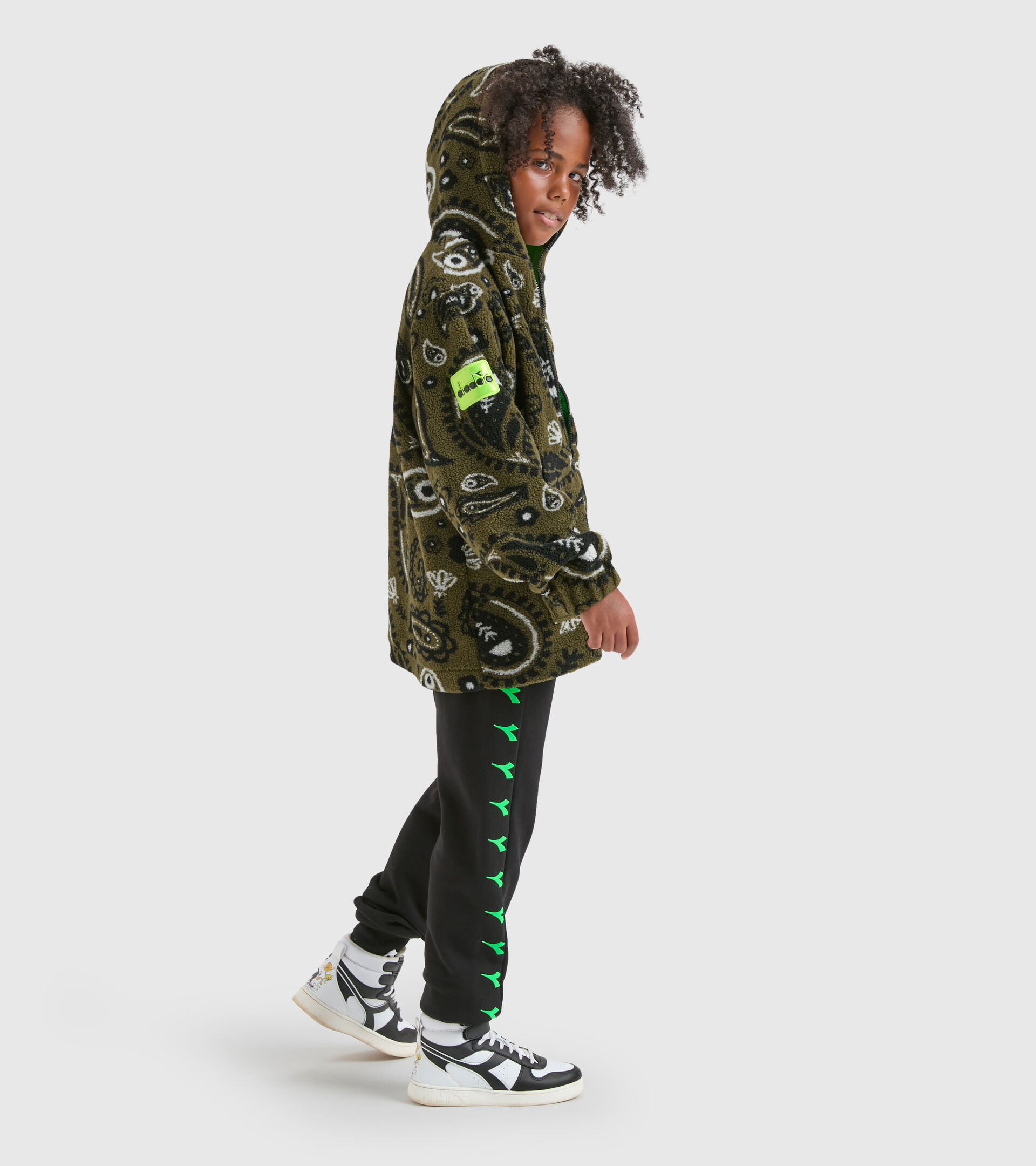 Teddy puffer jacket - Boy JB.JACKET TEDDY D VERDE MILITARE - Diadora