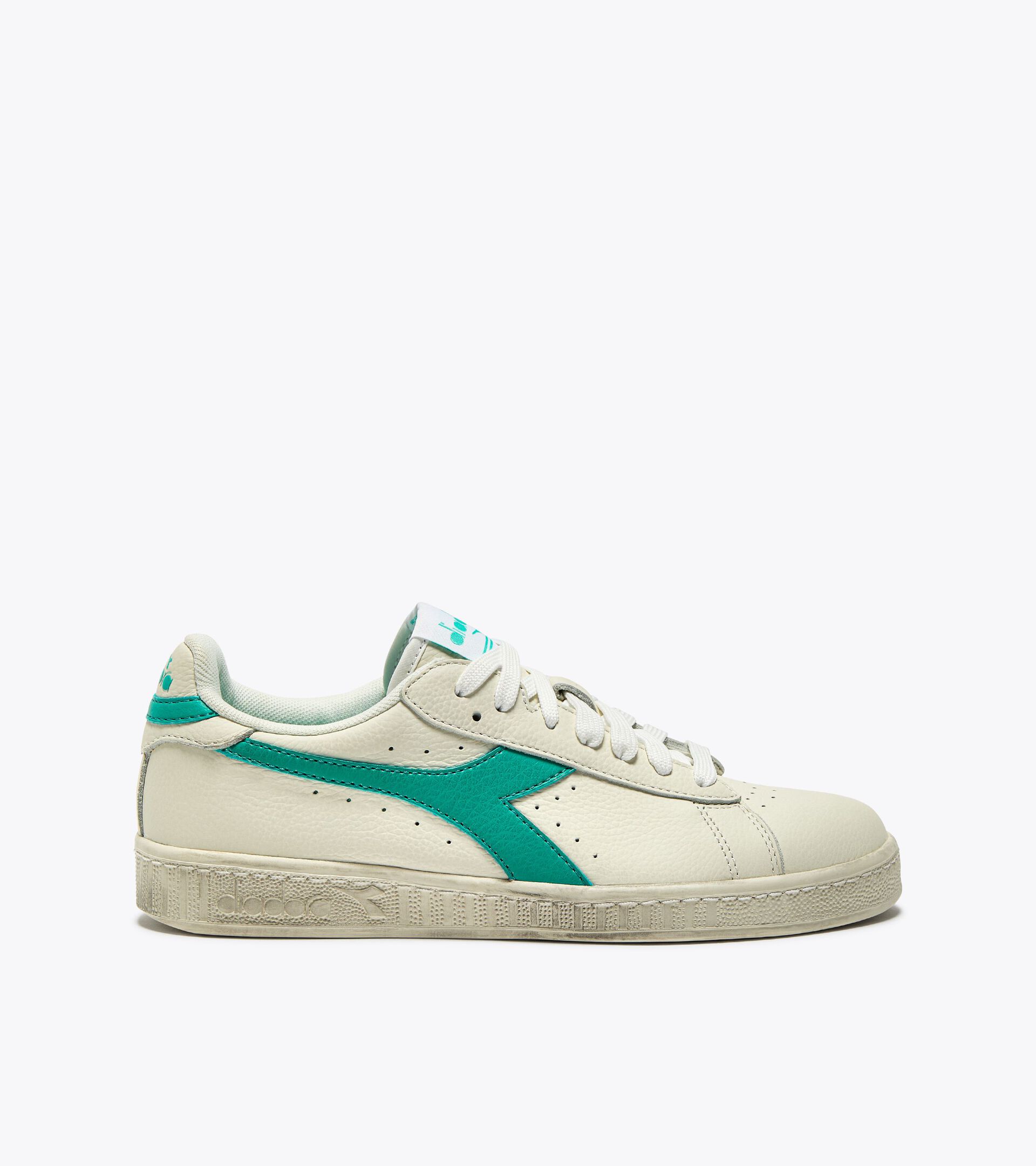 Chaussures Sneaker Diadora Game L Low Waxed - Cuir Pleine Fleur Cire - Coupe Mi-haute - Mixte
