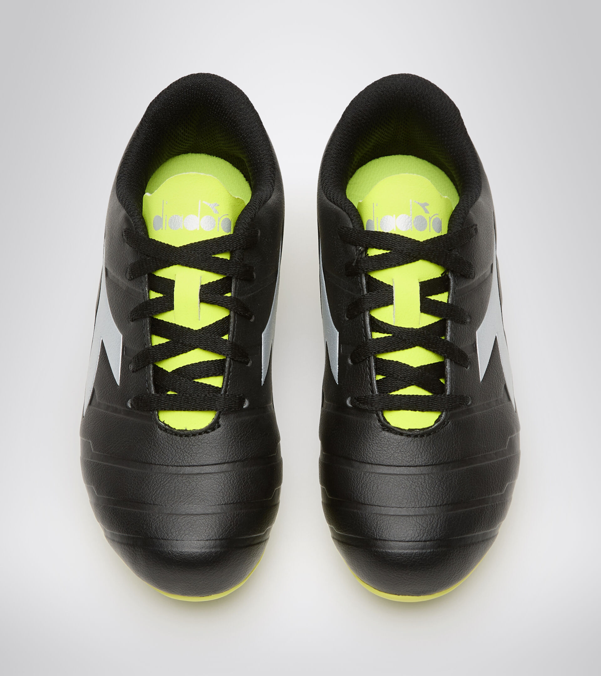 Hard ground football boot - Unisex kids PICHICHI 3 MD JR BLACK/YELLOW FL DD/SILVER - Diadora
