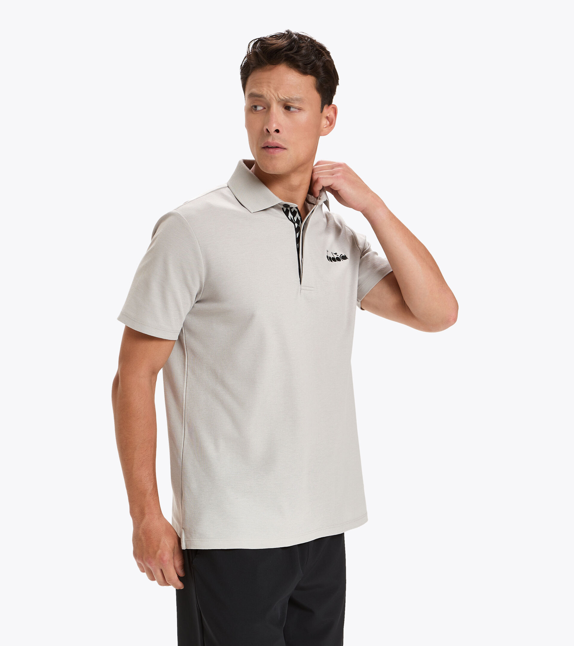 Tennis polo shirt - Men POLO STATEMENT SS OYSTER MUSHROOM - Diadora