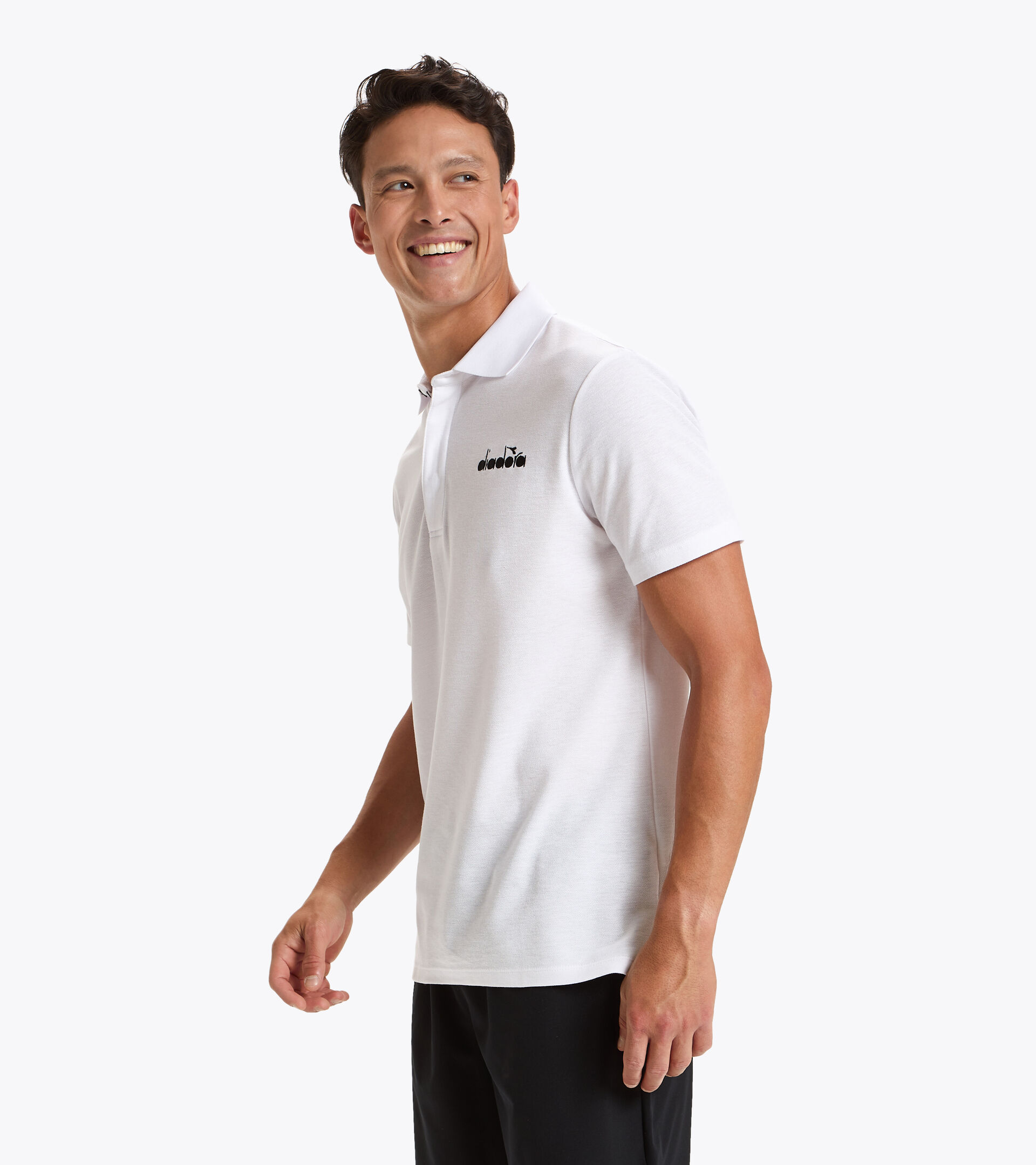 Tennis polo shirt - Men POLO STATEMENT SS OPTICAL WHITE - Diadora