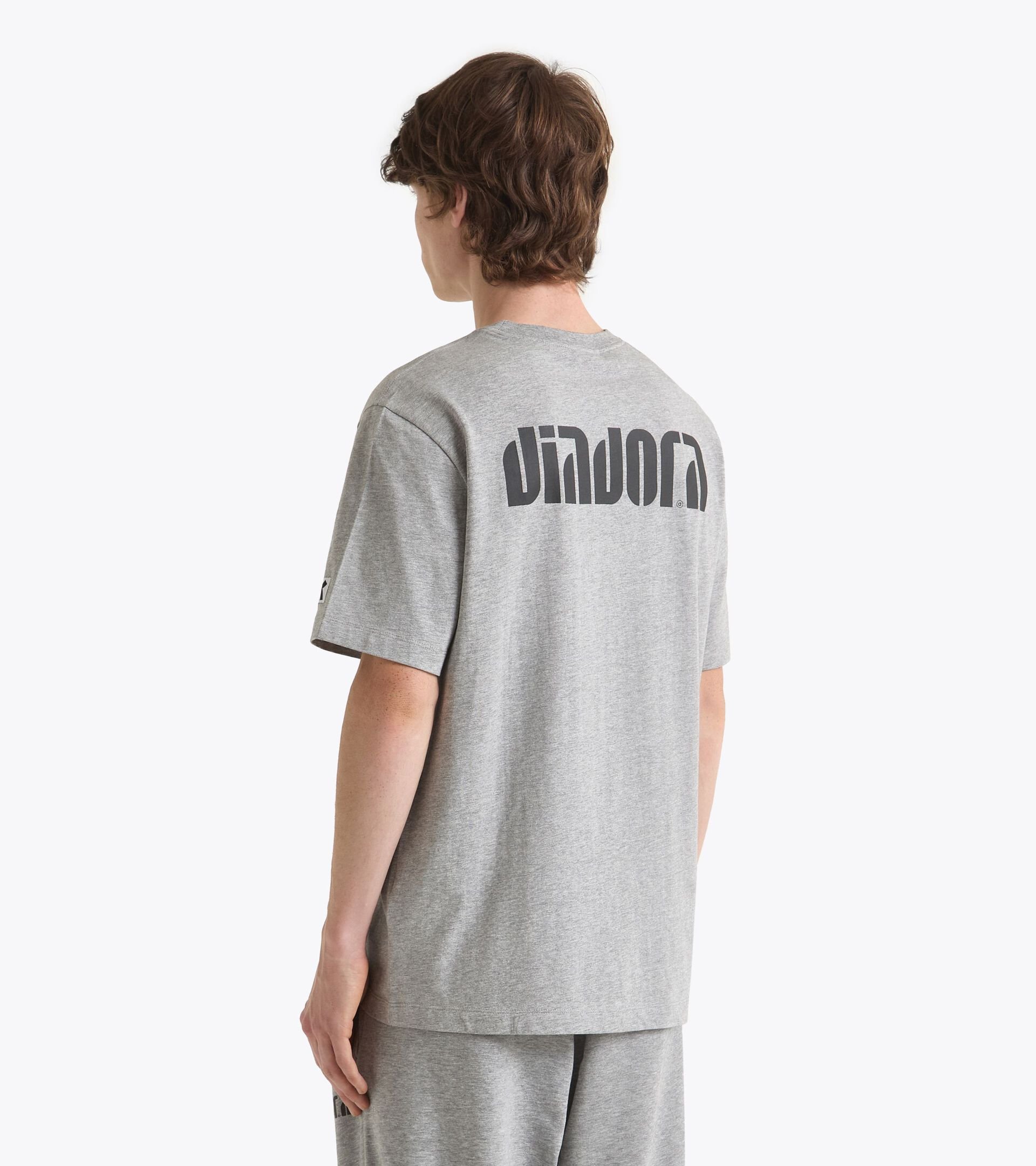 Cotton t-shirt - All-gender T-SHIRT SS ATHL. LOGO SL HIGH RISE MELANGE - Diadora