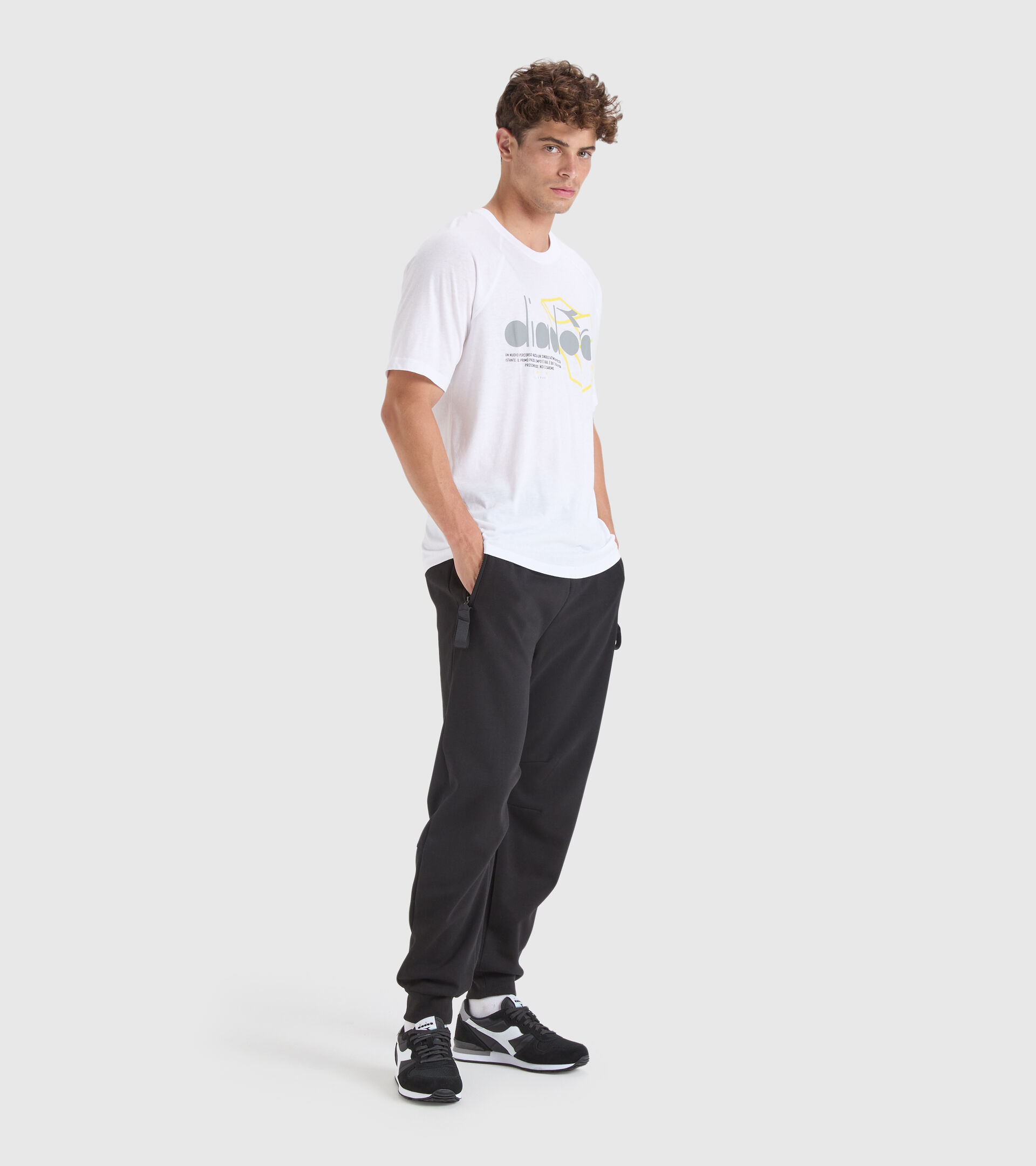 T-Shirt aus Baumwolle und Polyester- Herren T-SHIRT SS URBANITY STRAHLEND WEISSE - Diadora