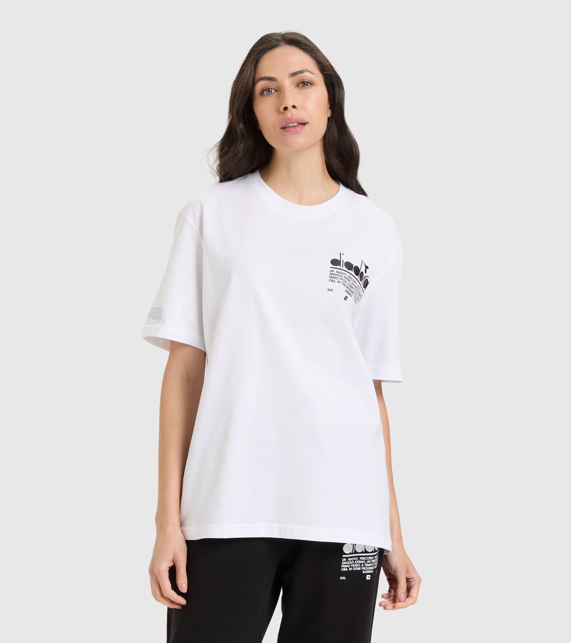 Cotton t-shirt - Unisex T-SHIRT SS MANIFESTO OPTICAL WHITE - Diadora