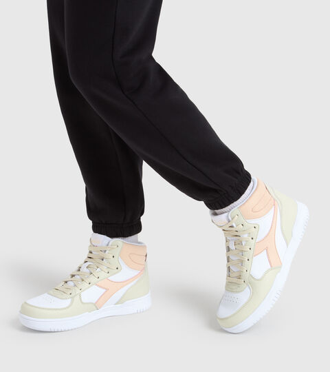 RAPTOR MID GS, WHITE BONE/PASTEL ROSE TAN Sports shoes - Youth 8-16 years RAPTOR MID GS WHITE BONE/PASTEL ROSE TAN - Diadora