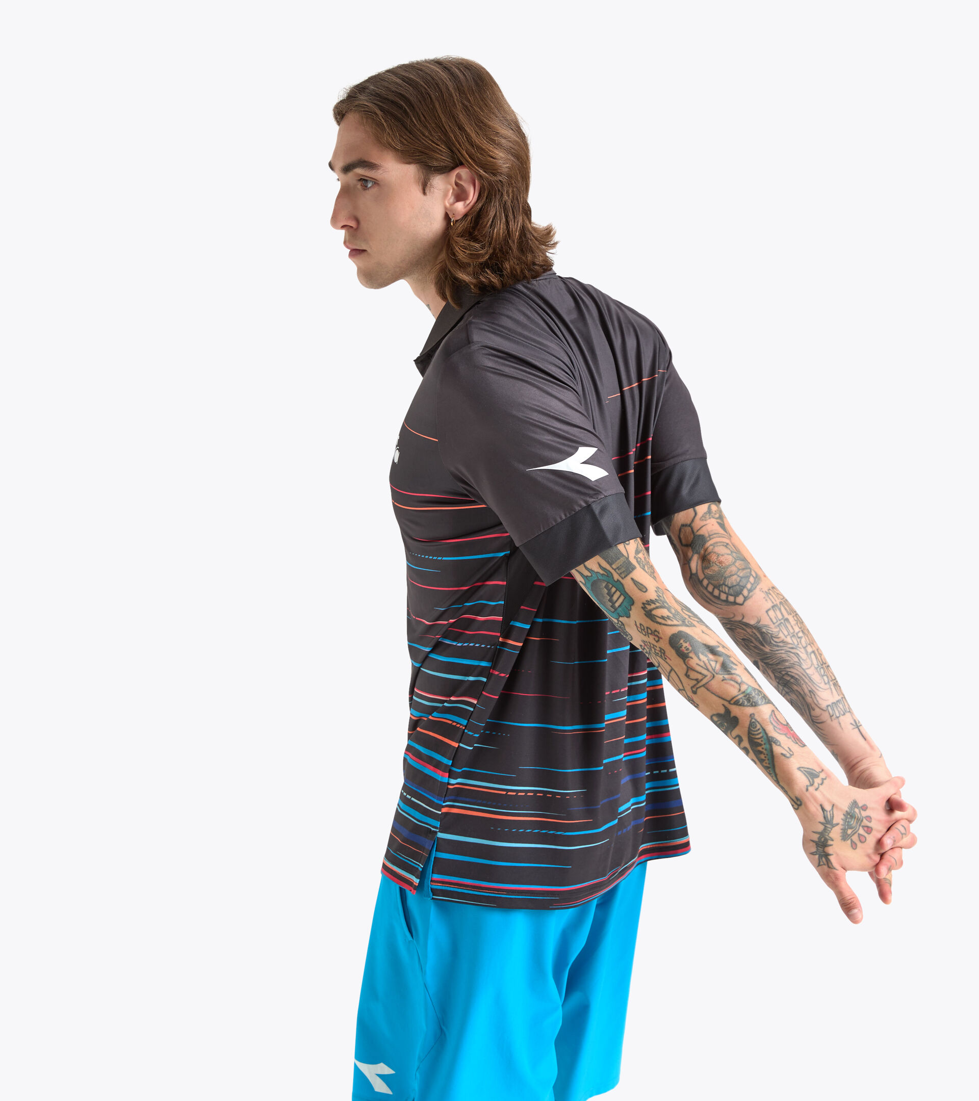 Tennis-Poloshirt mit kurzem Arm - Herren SS POLO ICON SCHWARZ - Diadora