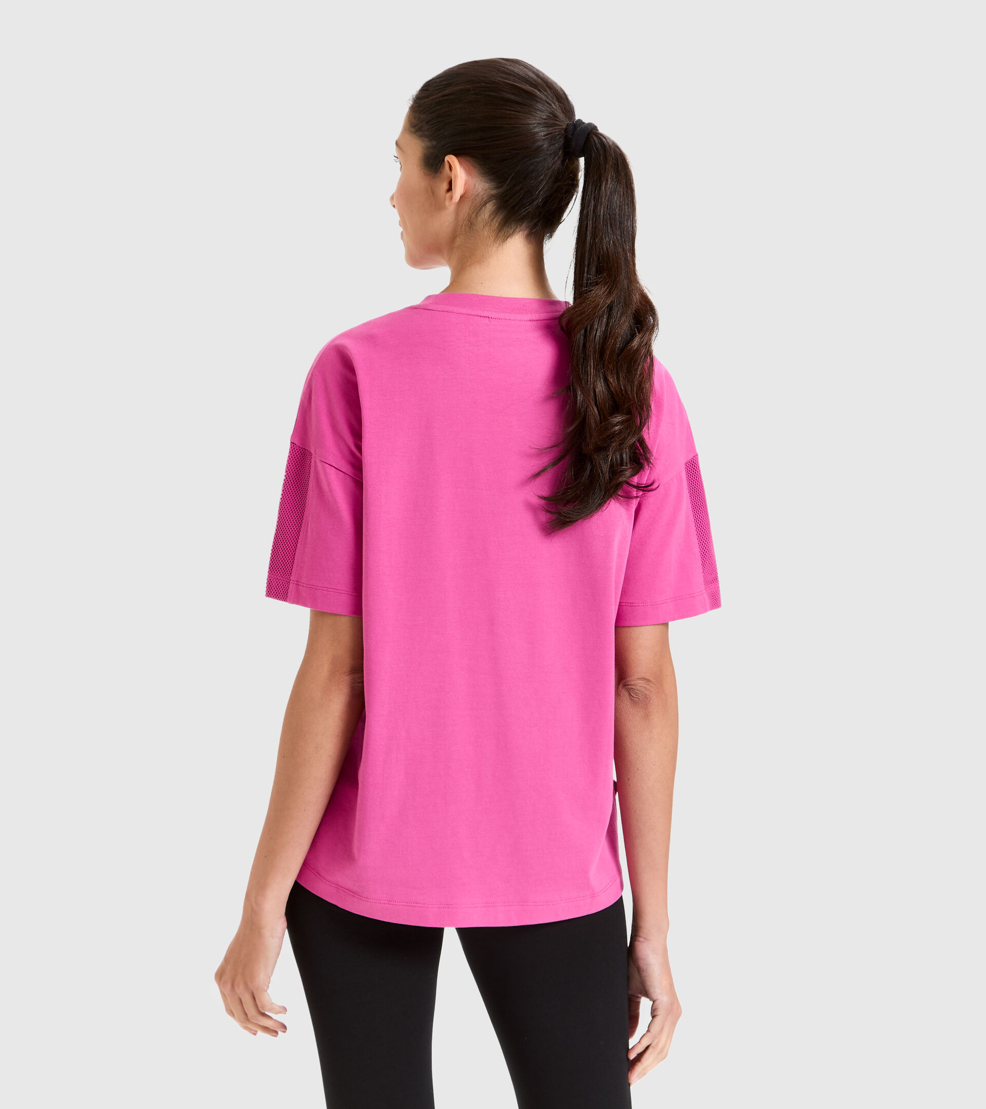Sportliches Baumwoll-T-Shirt - Damen L.T-SHIRT SS FLOSS ROSA IBIS - Diadora