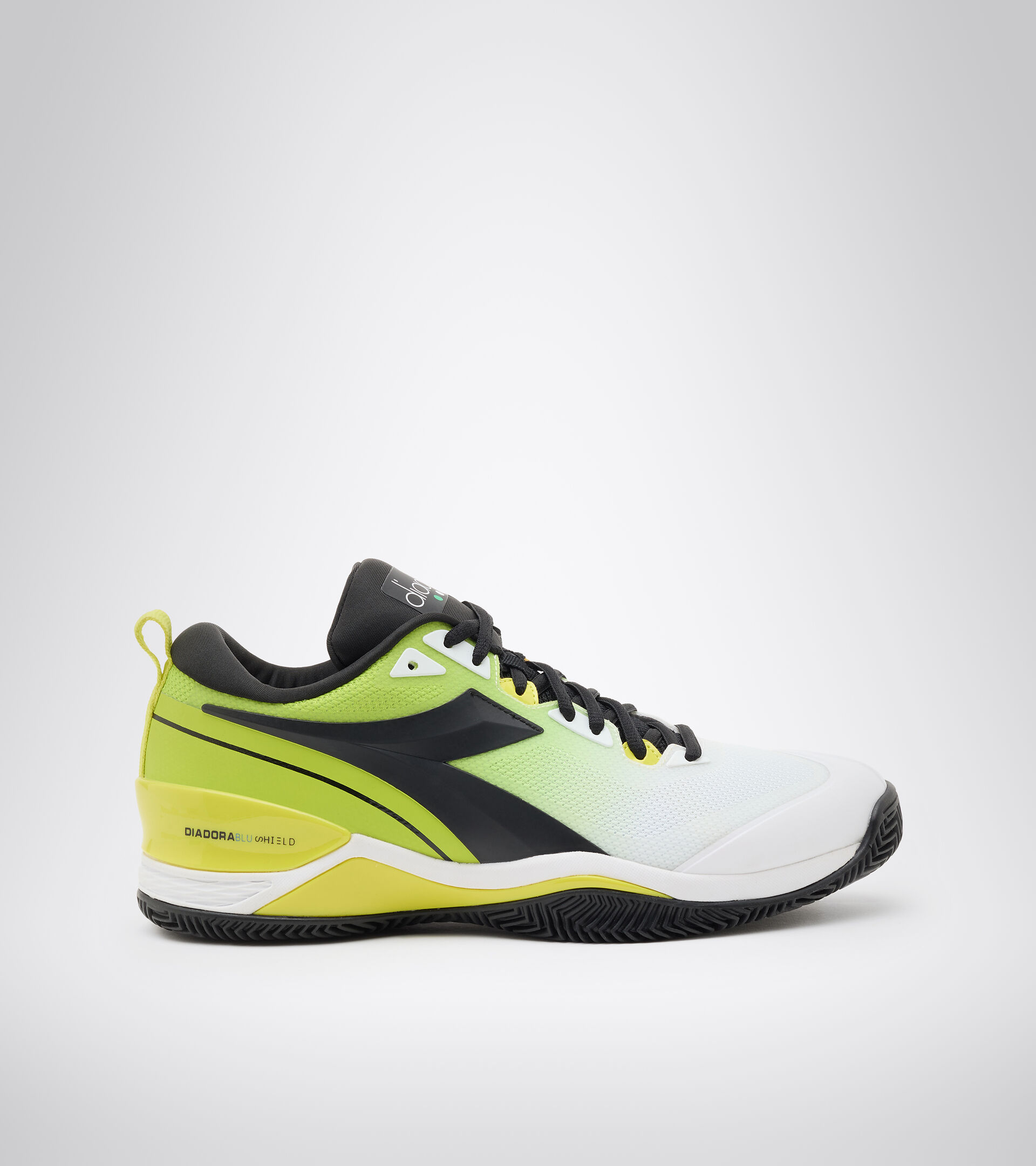 Clay court tennis shoe - Men SPEED BLUSHIELD 5 CLAY WHITE/BLACK/LIME GREEN - Diadora