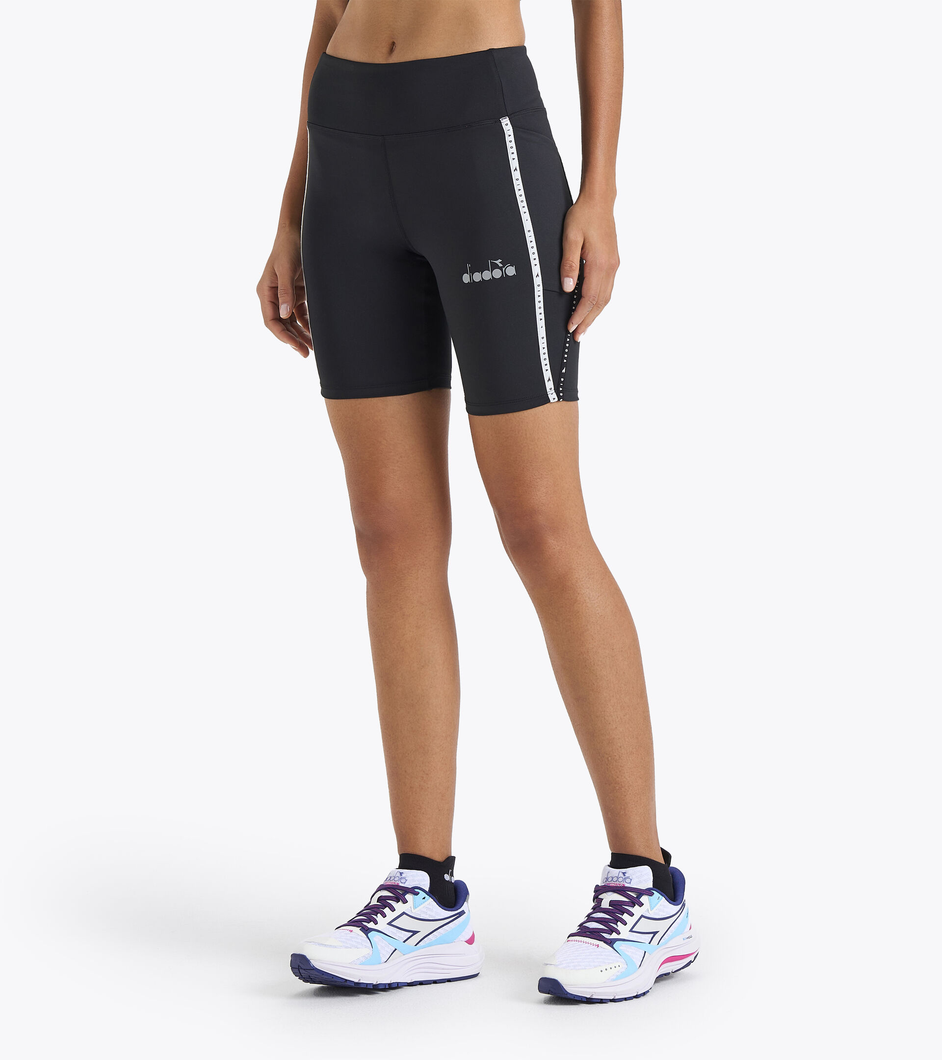 Pantaloncini da running - Donna L. BIKE SHORTS BE ONE POCKETS NERO - Diadora