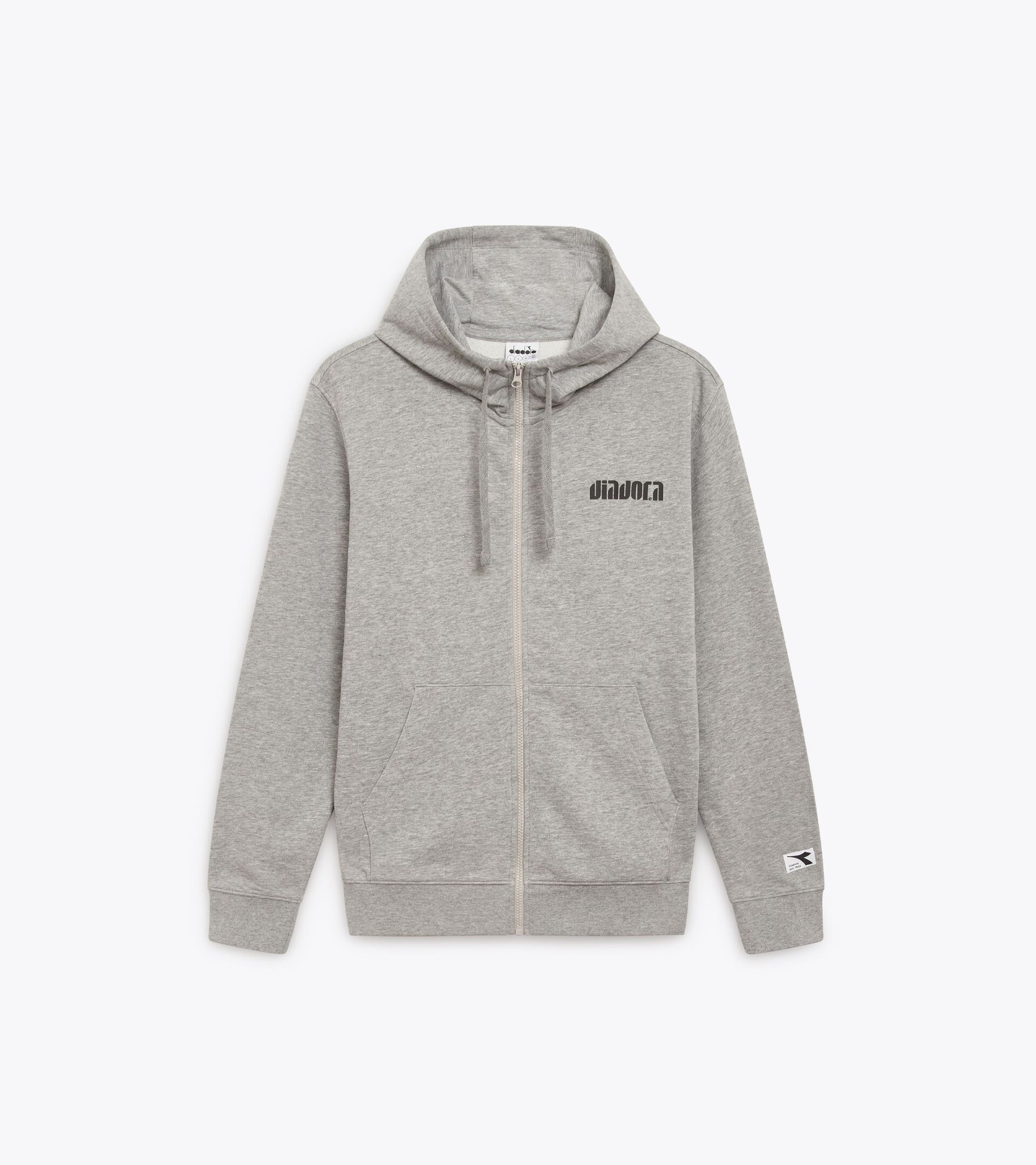 Zipped hoodie - All-gender HOODIE FZ. ATHL. LOGO HIGH RISE MELANGE - Diadora