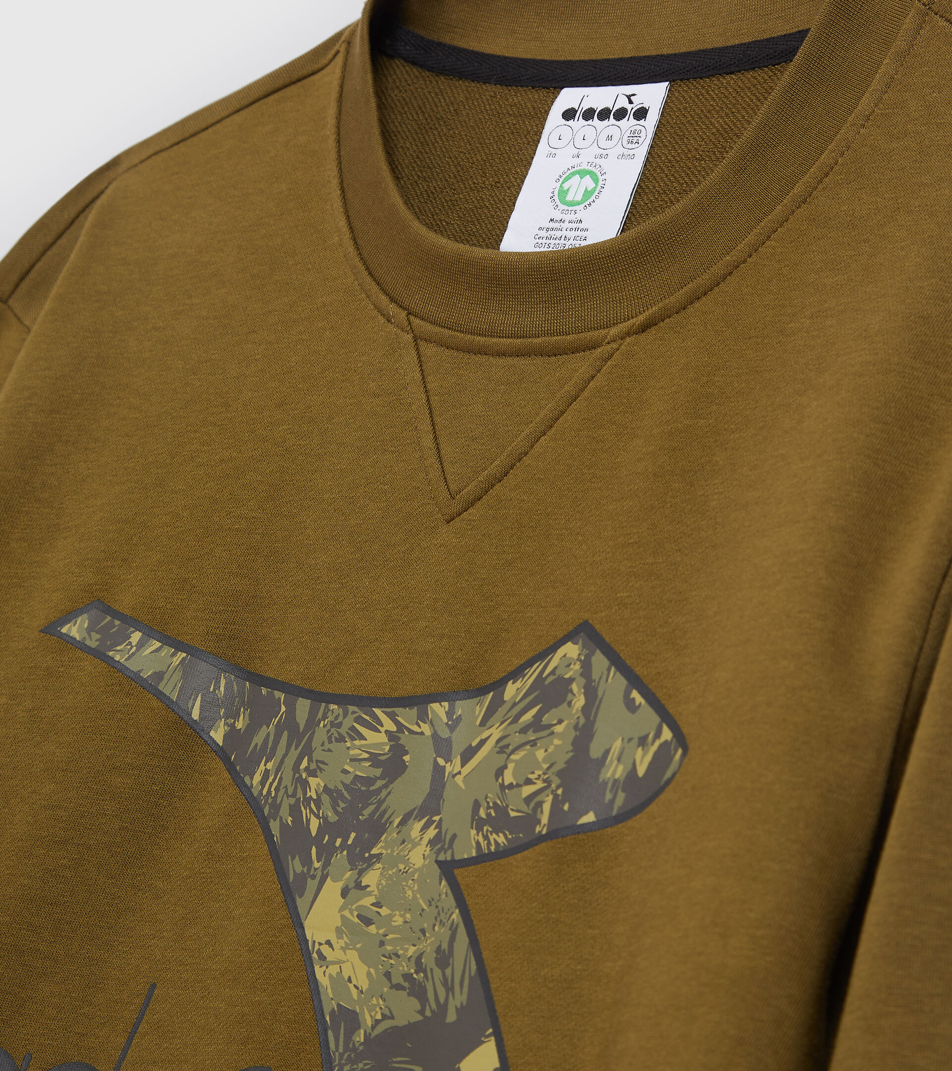 Felpa girocollo - Uomo SWEATSHIRT CREW LOGO CHROMIA VERDE OLIVA. - Diadora