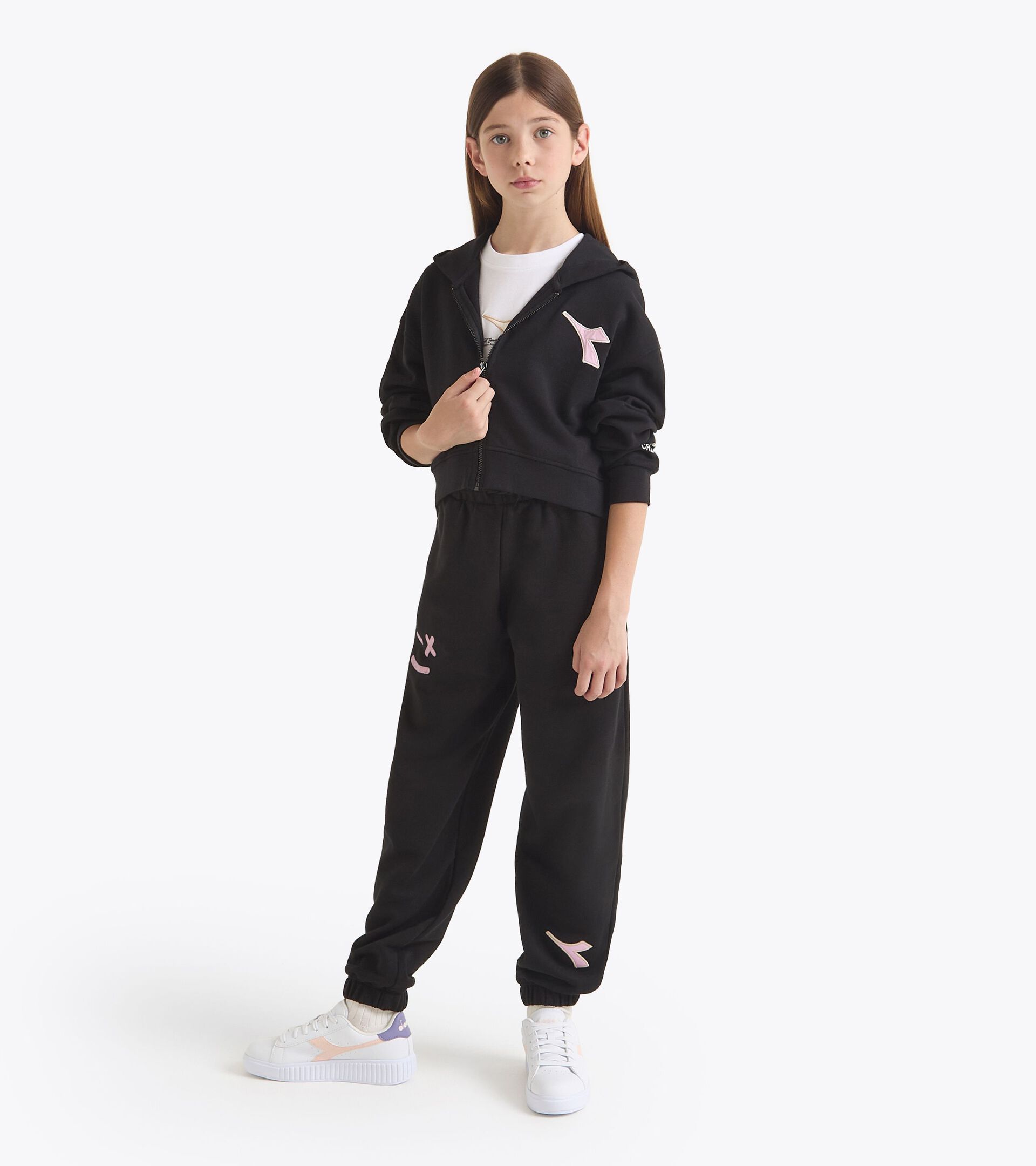 Sweat-shirt à capuche - Ado fille
JG. HOODIE FZ PINK SMILE NOIR - Diadora