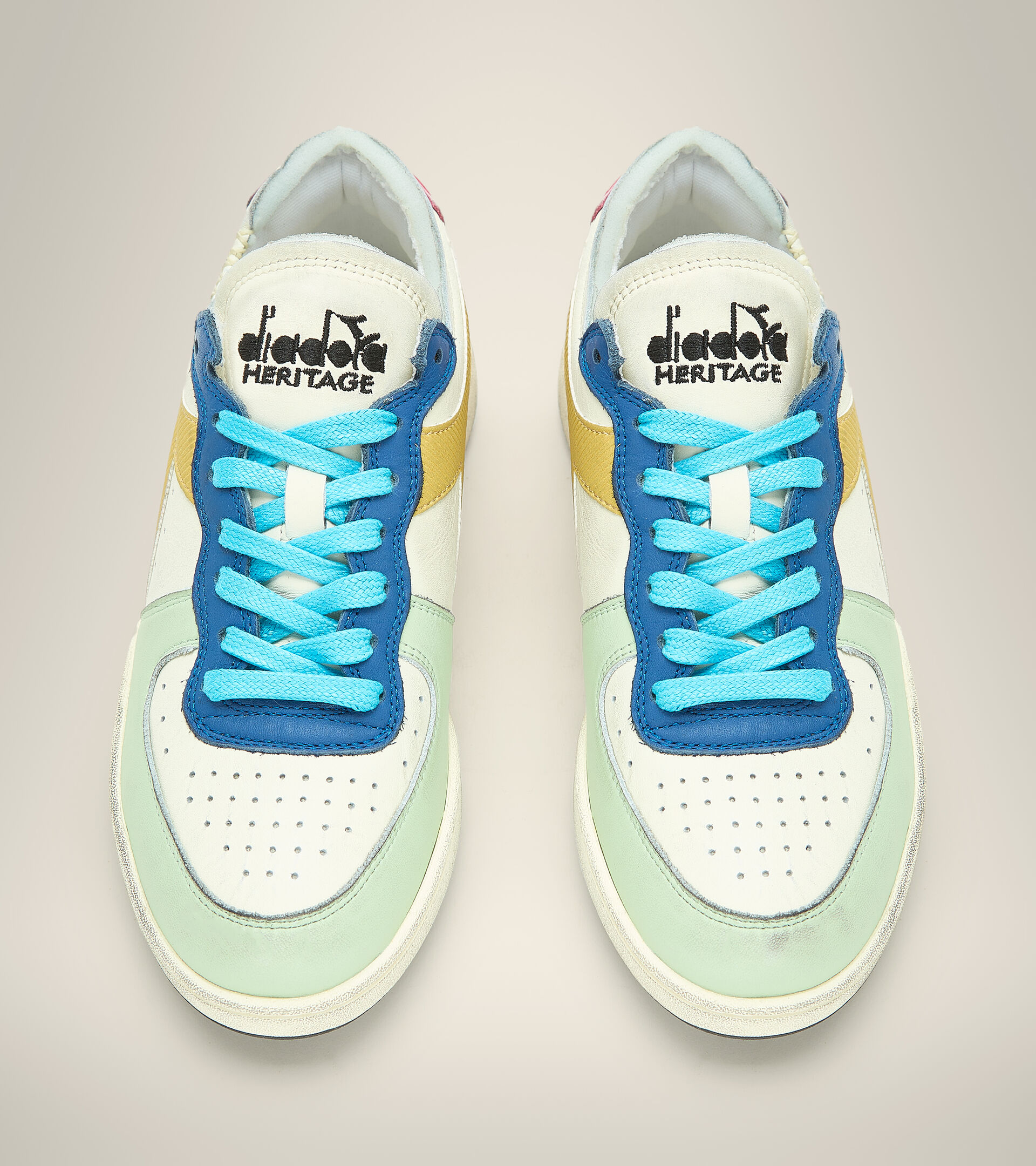 Heritage shoe - Unisex MI BASKET ROW CUT WINTER WHITE/CHILI PEPPER - Diadora