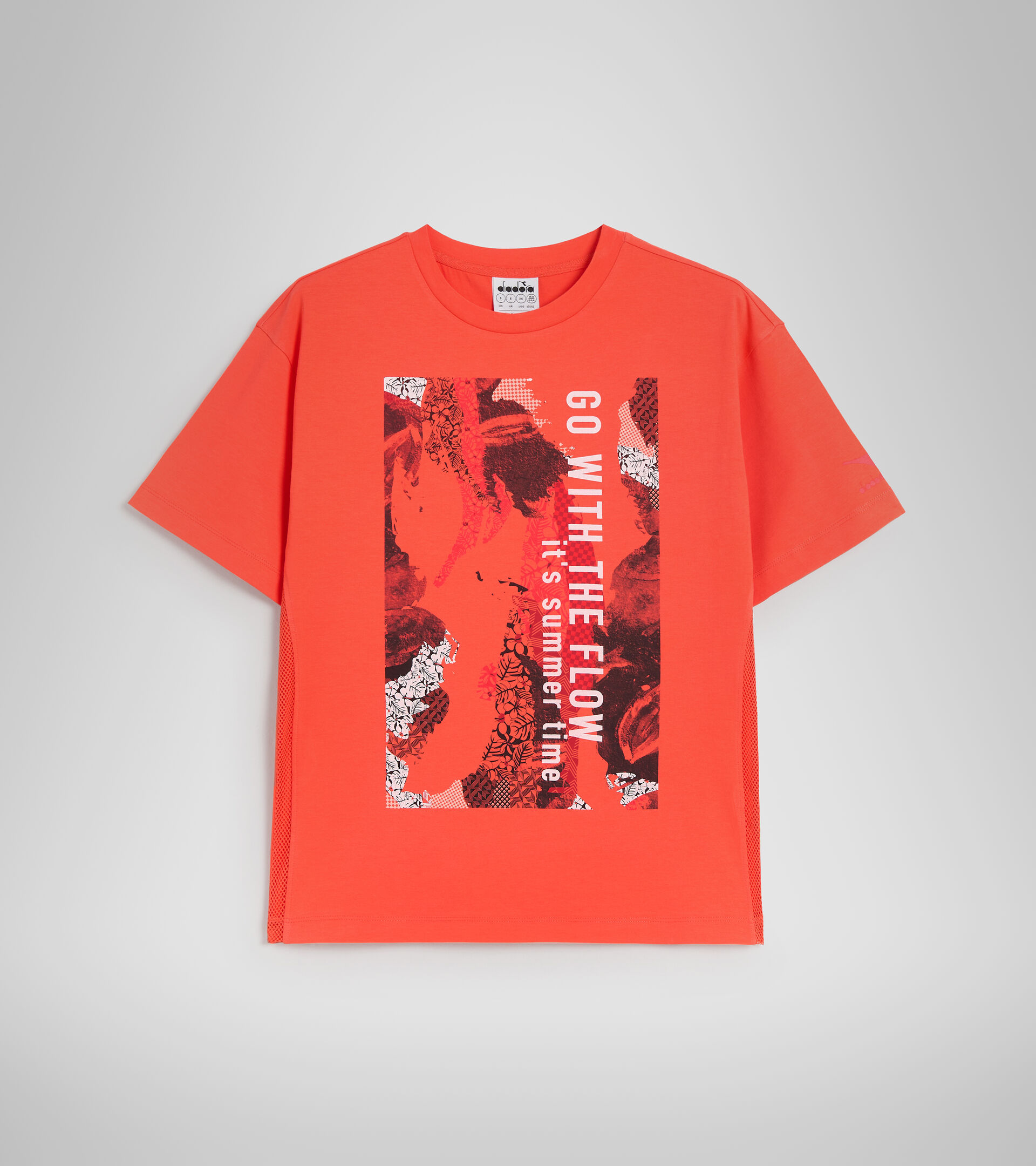 Cotton sports T-shirt - Women L. T-SHIRT SS FLOW HOT CORAL - Diadora