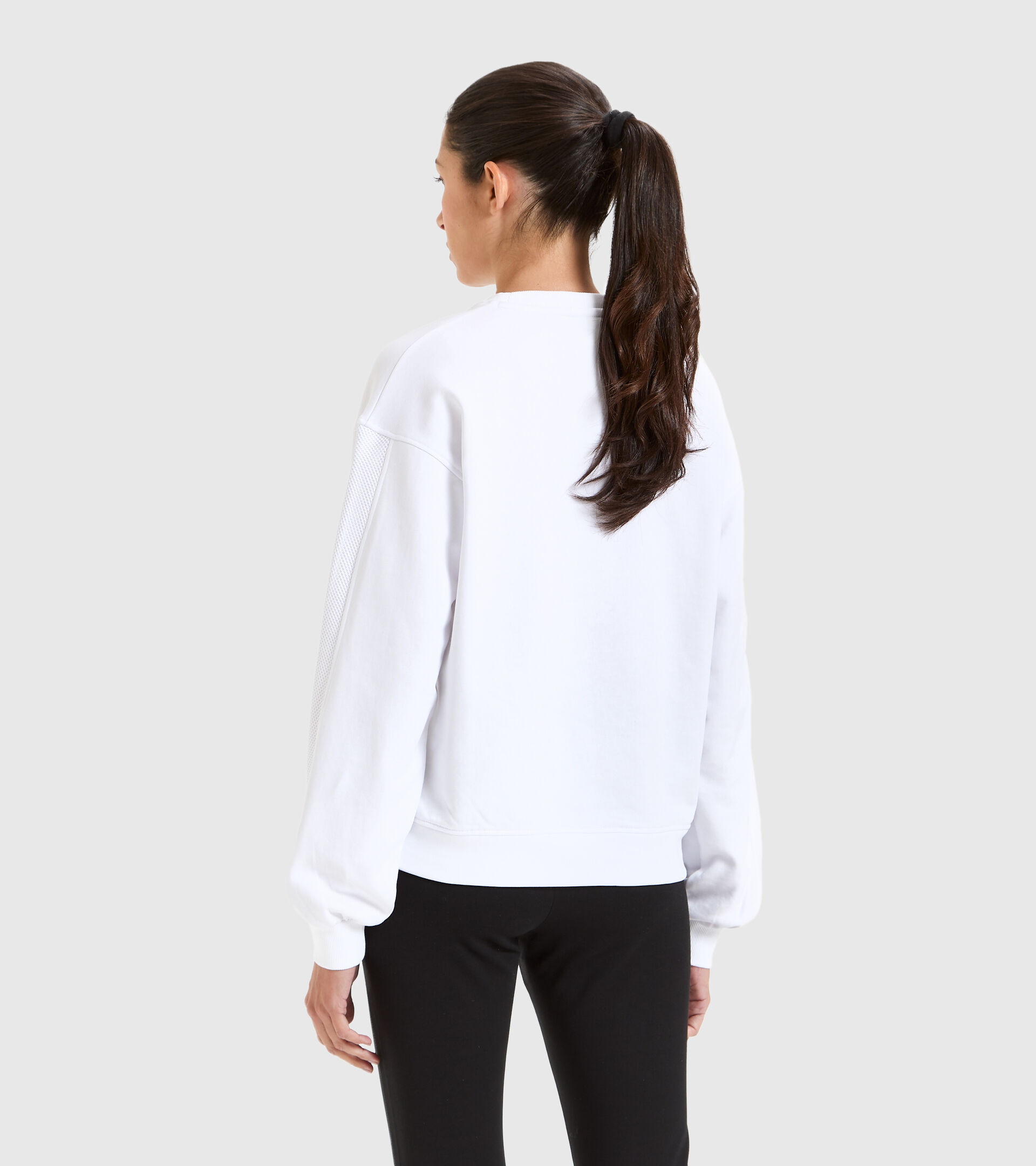 Cotton sports sweatshirt - Women L.SWEAT FLOSS OPTICAL WHITE - Diadora