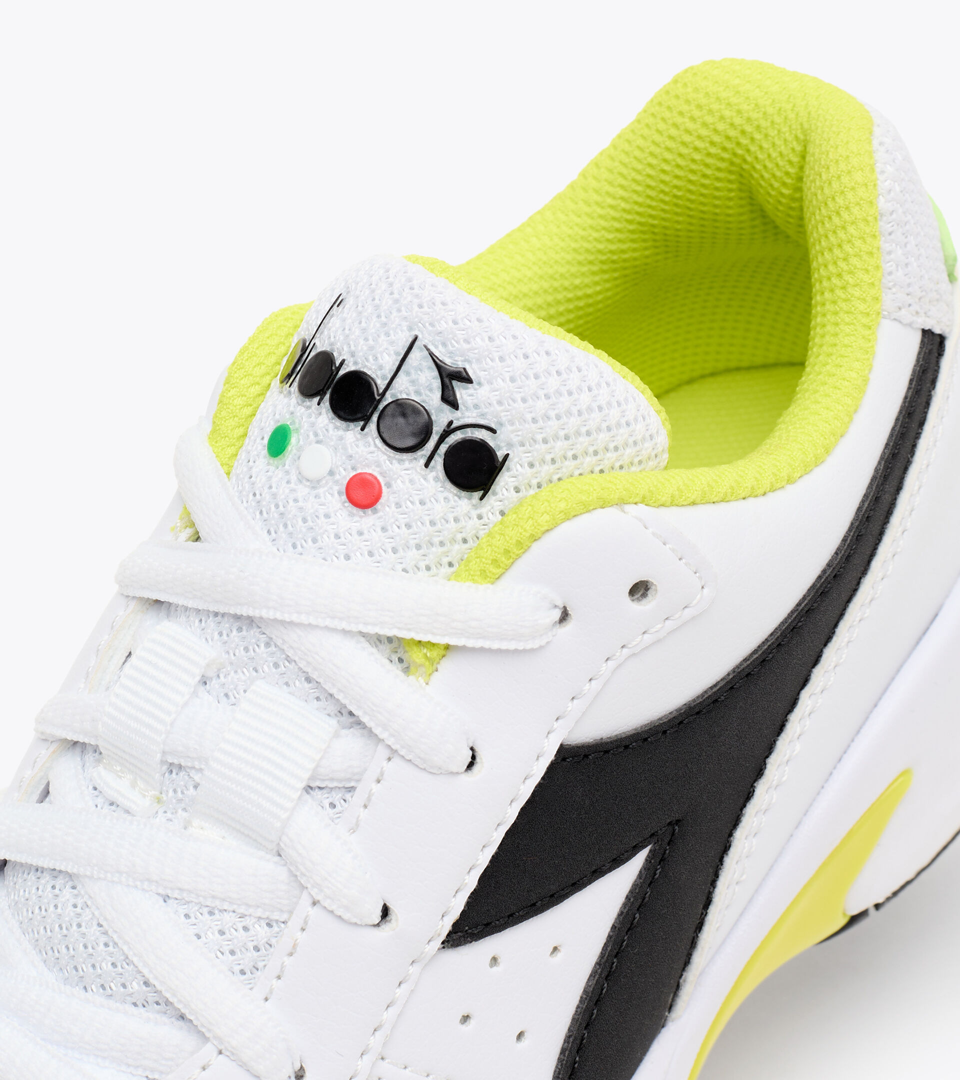 Clay and hard court tennis shoe - Kids S. CHALLENGE 3 SL JR WHITE/BLACK/SULPHUR SPRING - Diadora
