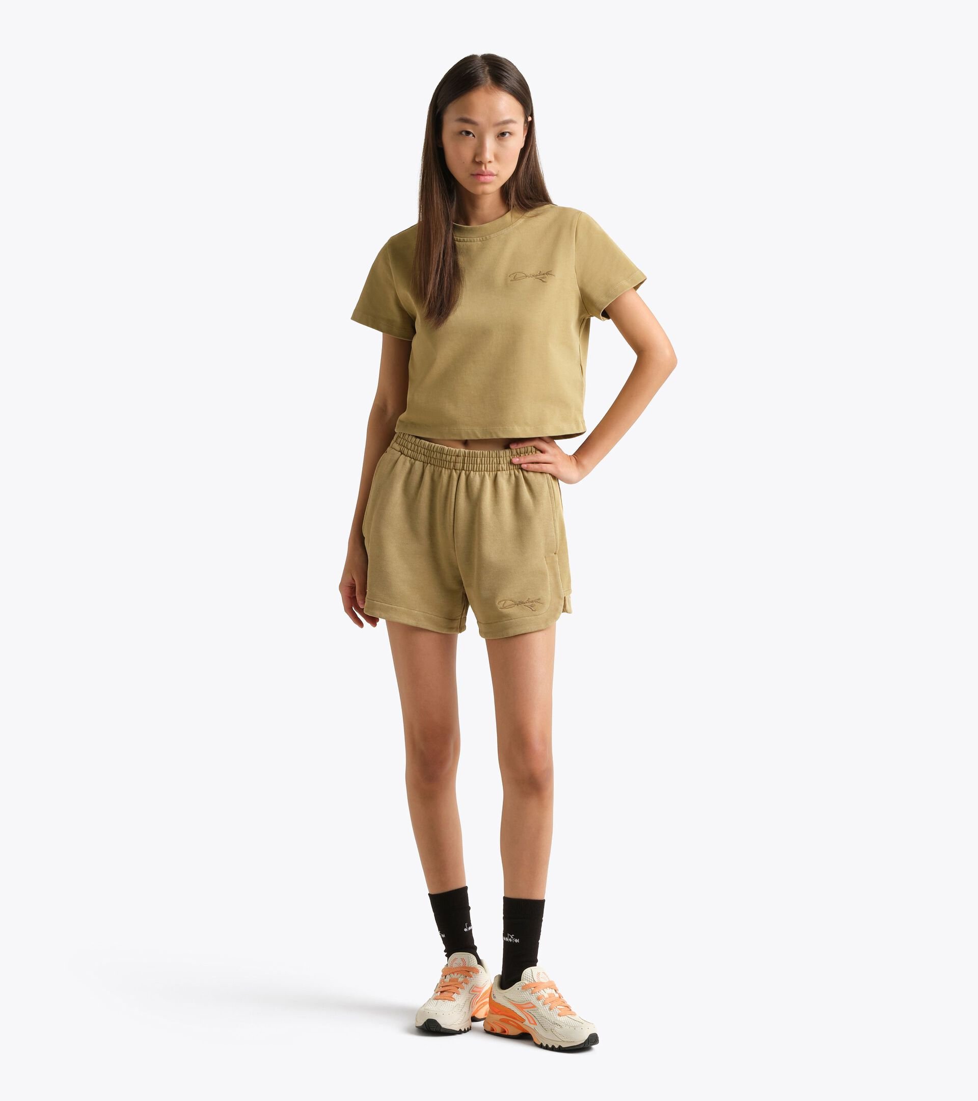 Short en coton style r&eacute;tro - Femme
 L. SHORTS AVENUE LAB KAKI - Diadora