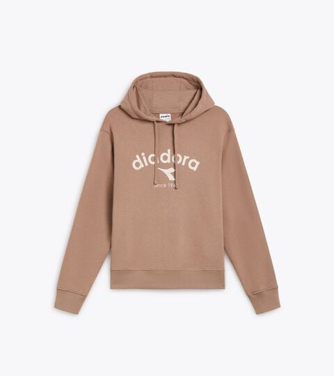 Hoodie - Gender Neutral HOODIE ATHL. LOGO LIGHT BROWN HAZELNUT - Diadora