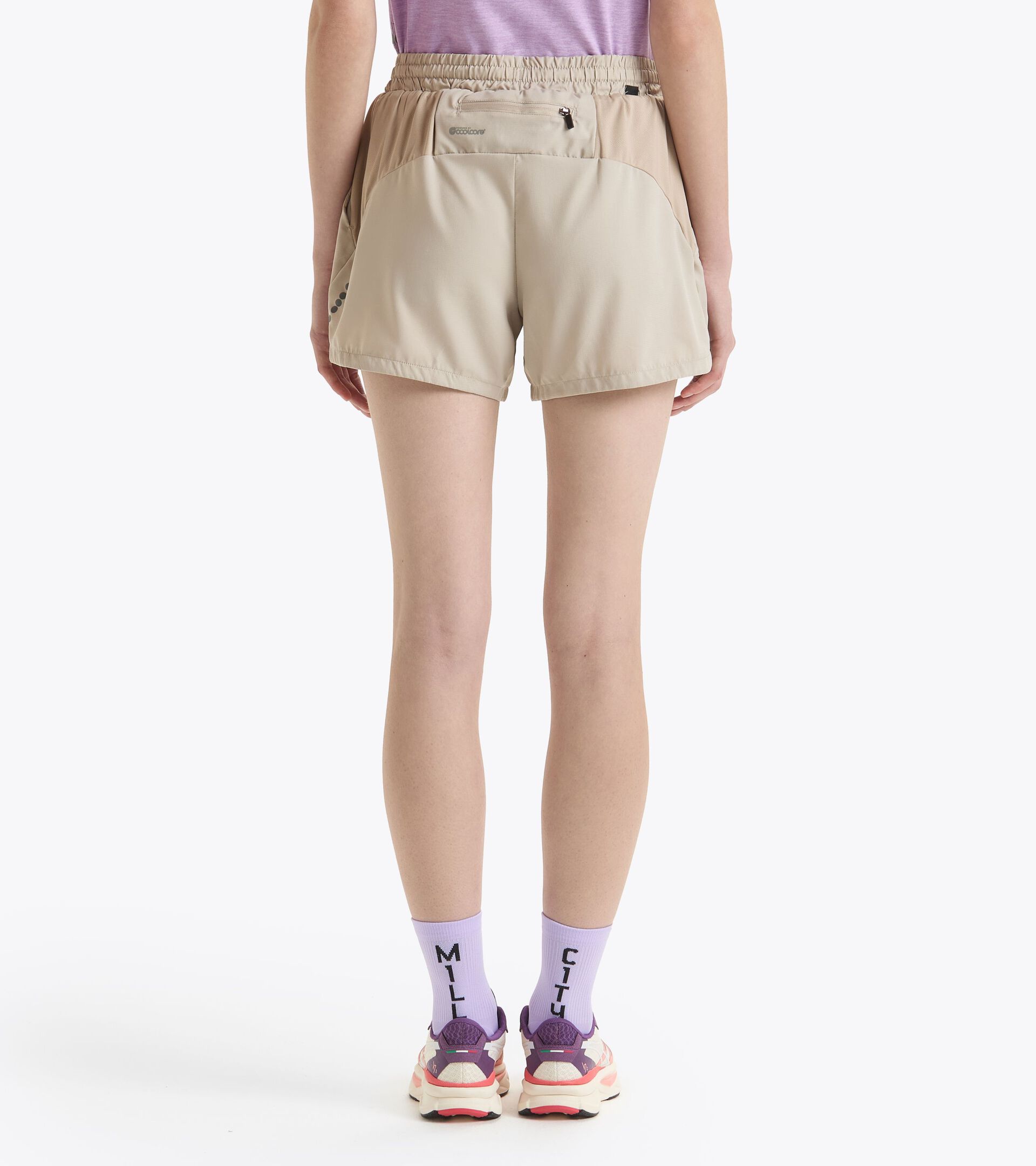 Short de running 4’’ - Tissu léger - Femme L. SHORTS 4'' MILL CITY BEIGE HOUMMOS - Diadora