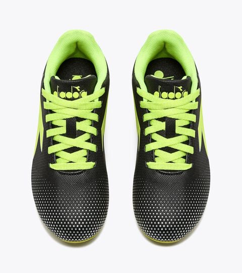 PICHICHI 7 MD JR, BLACK/YELLOW FL DD/SILVER DD Calcio boots for hard ground - Junior PICHICHI 7 MD JR BLACK/YELLOW FL DD/SILVER DD - Diadora