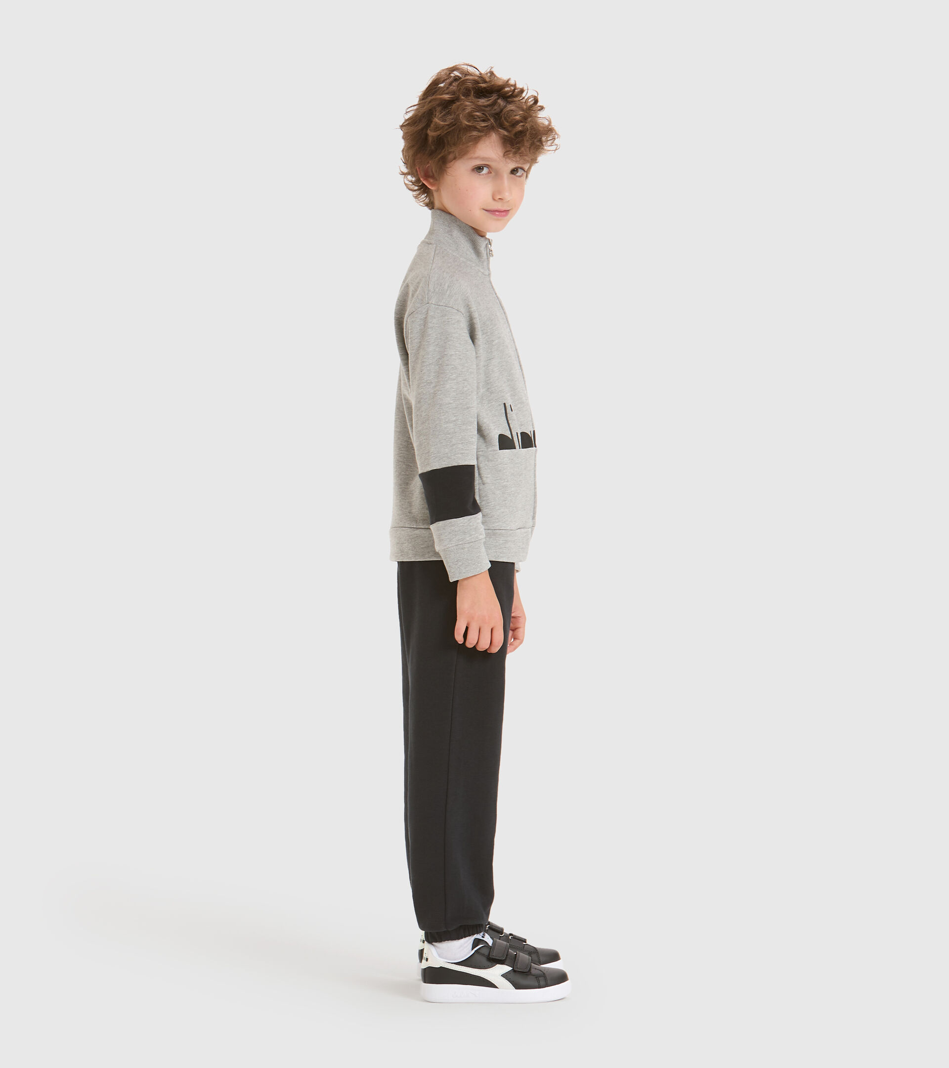 Survêtement - Garçon JB.TRACKSUIT FZ HOOPLA GRIS MOYENNE CLAIR MELANGE - Diadora
