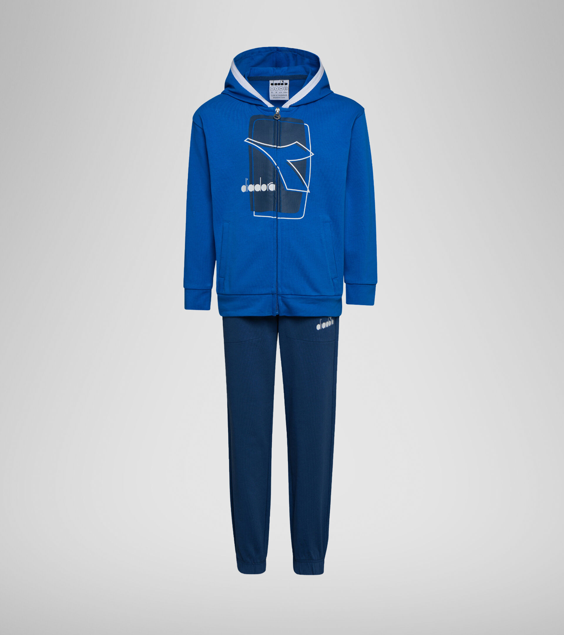Apparel Sport BAMBINO JU. TRACKSUIT HOODIE FZ ELEMENTS BLU MICRO Diadora
