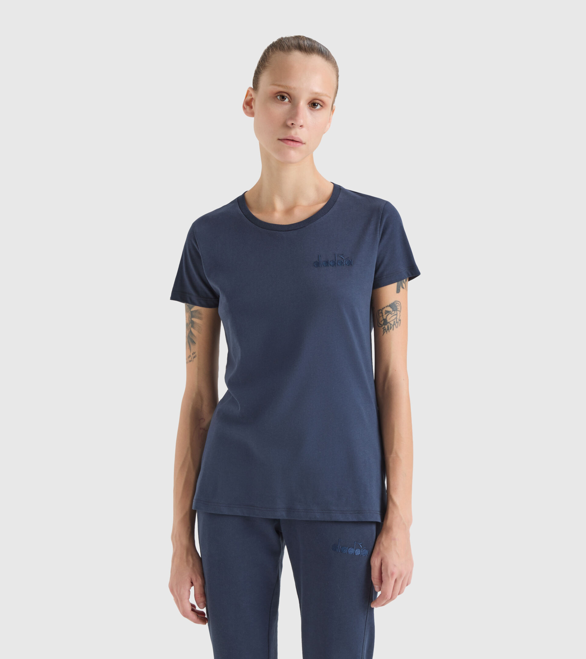 T-Shirt aus Baumwolle - Damen L. T-SHIRT SS MII SCHWARZ SCHWERTLILIE - Diadora