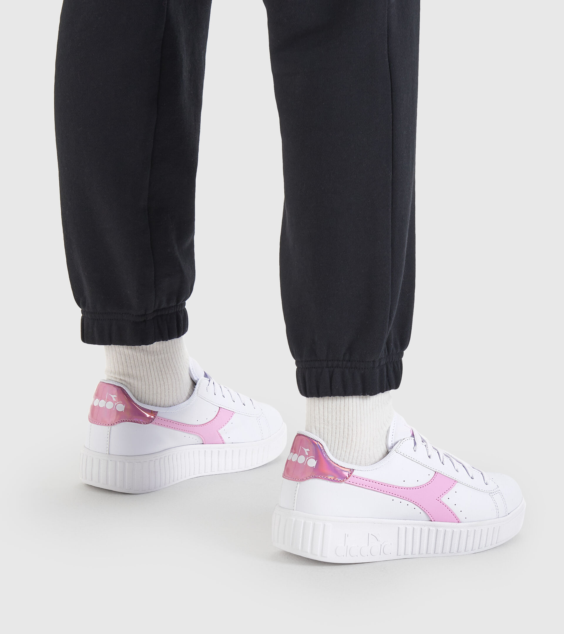 Sports shoes - Youth 8-16 years GAME STEP GS WHITE/METALIZED PINK - Diadora