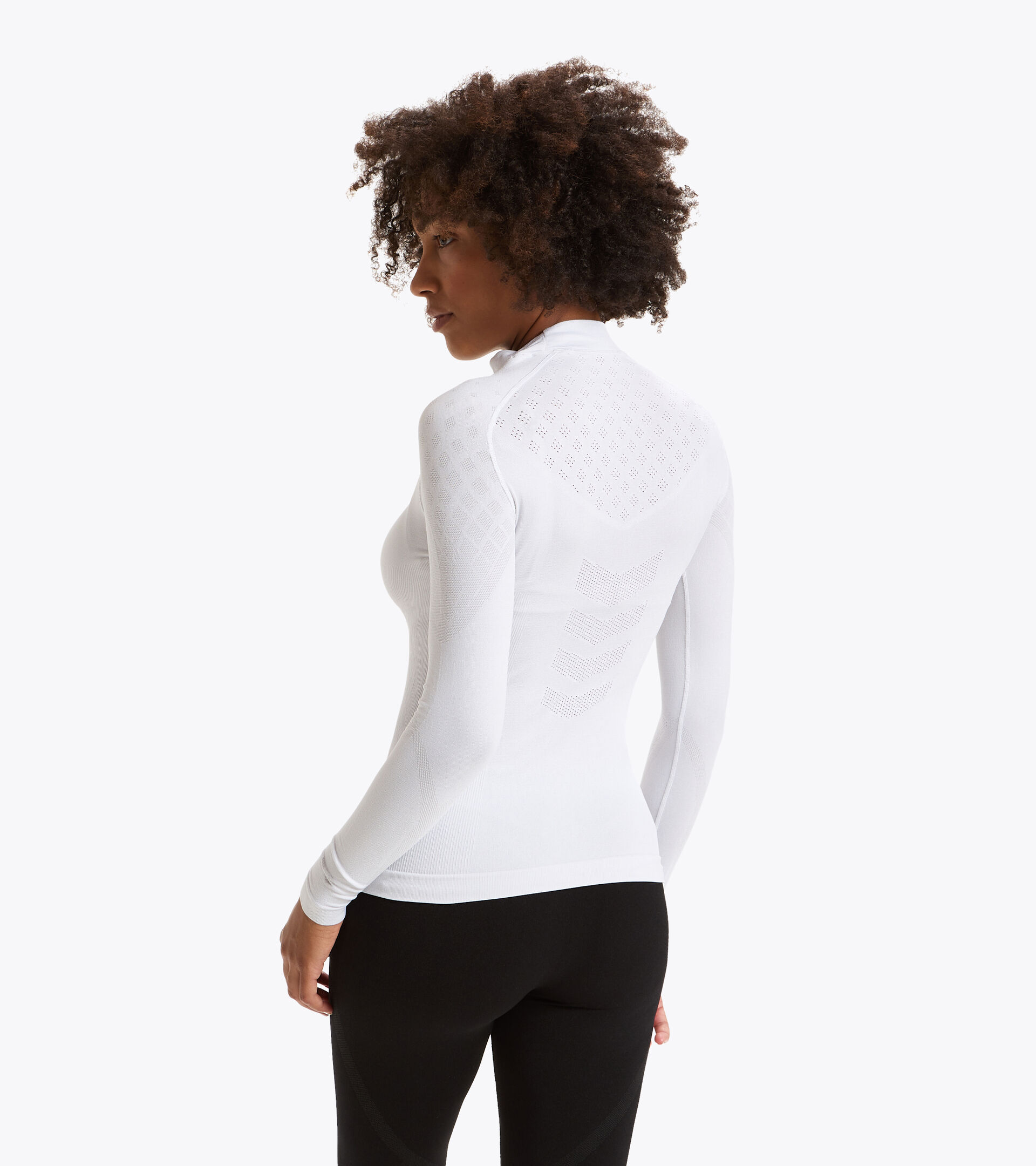 Long-sleeved training t-shirt - Women L. TURTLE NECK ACT OPTICAL WHITE - Diadora