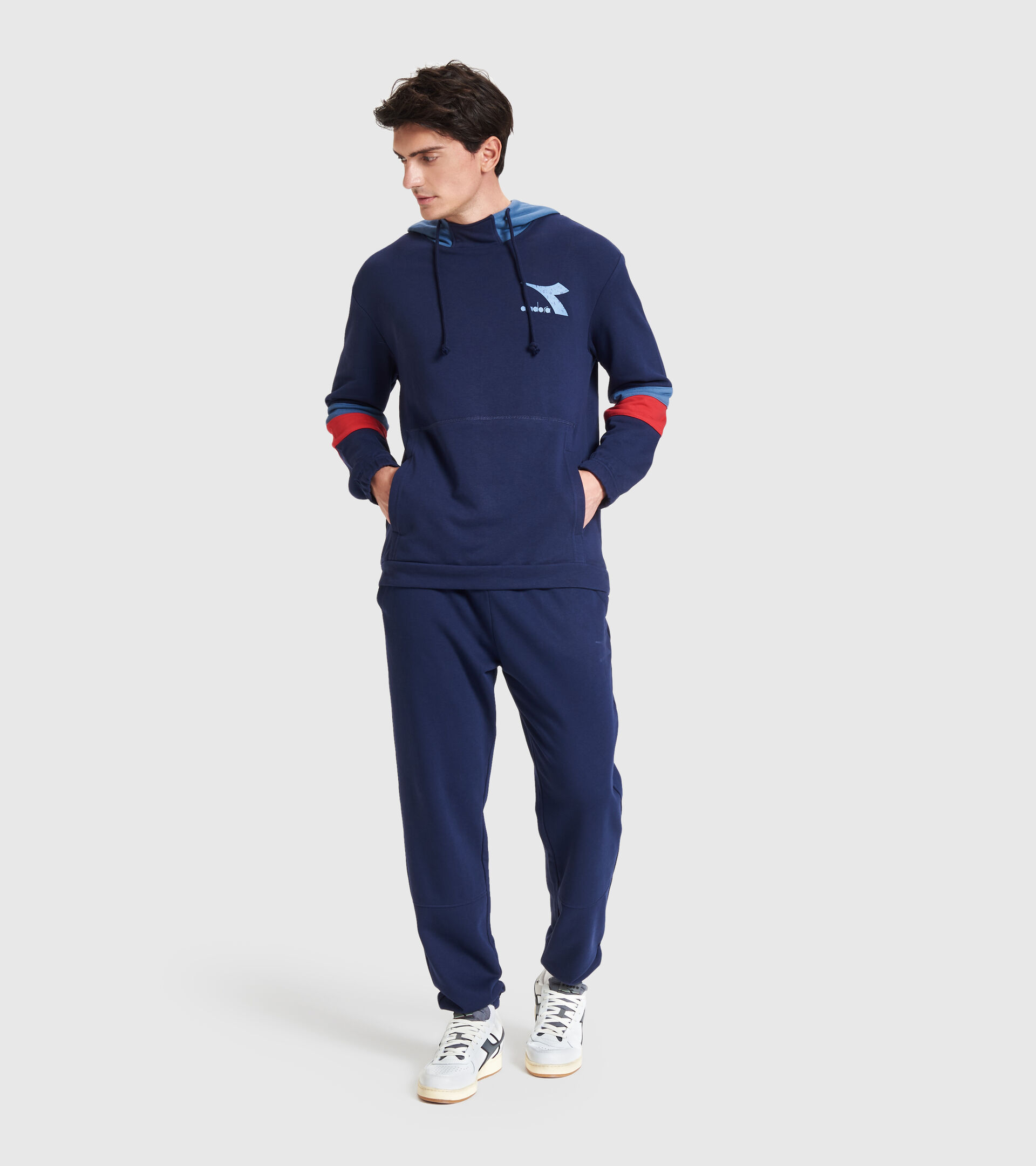 Hooded sweatshirt - Men HOODIE SWEAT SHIELD CLASSIC NAVY - Diadora