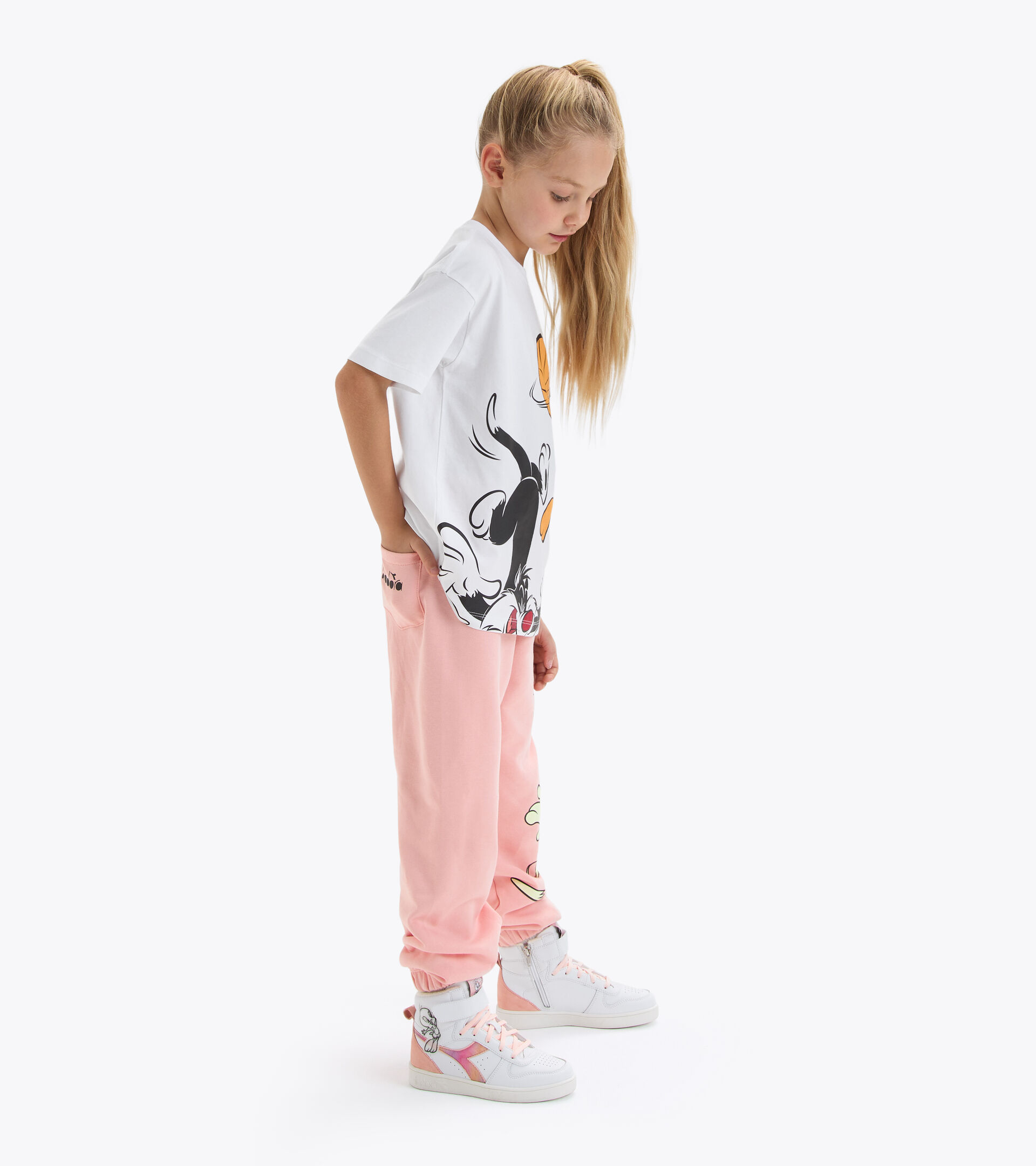 Sports T-shirt - Kids JU.T-SHIRT SS WB OPTICAL WHITE + A - Diadora