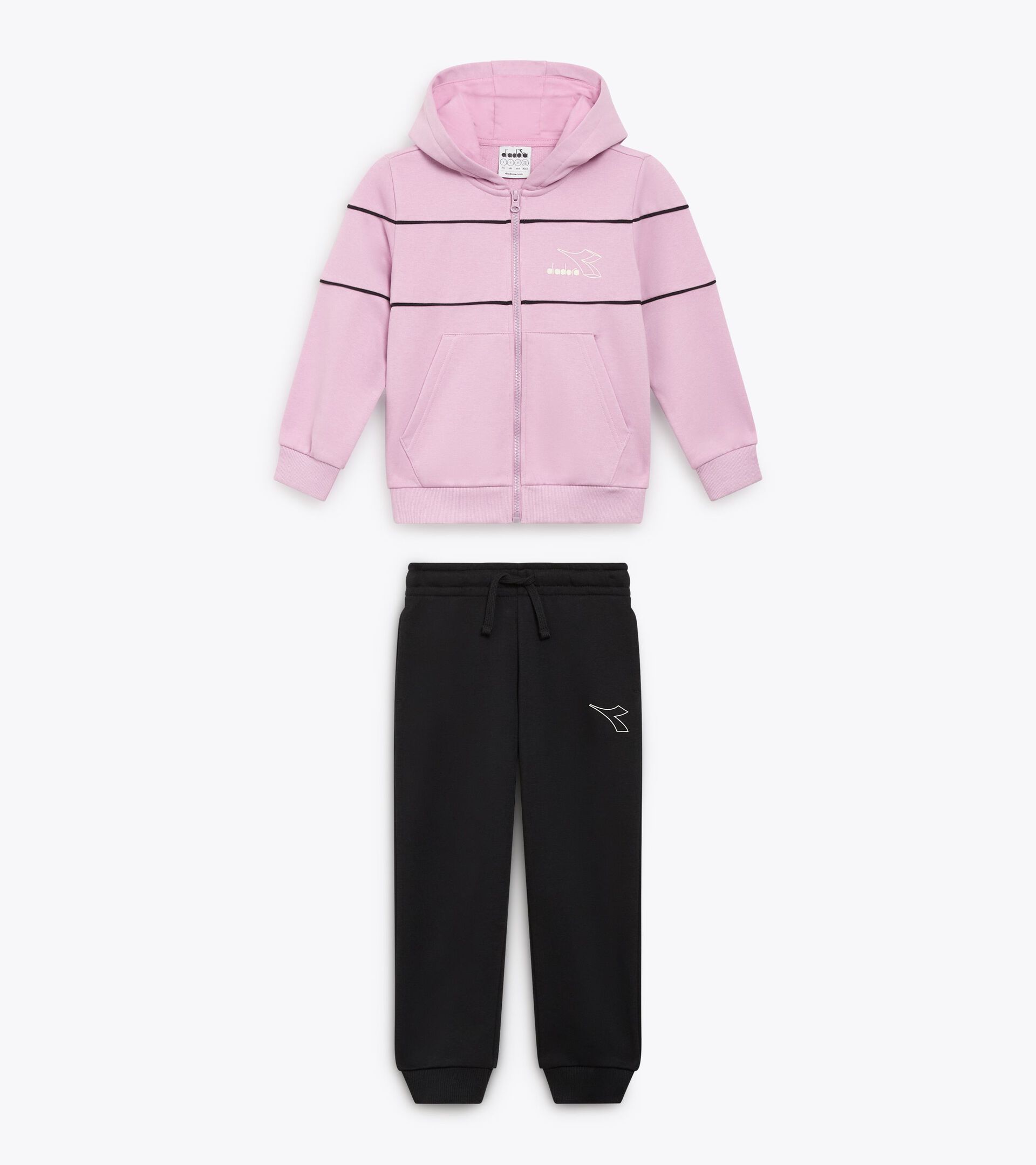 Coordinated tracksuit - Boys and girls  JU. TRACKSUIT HD FZ LOGO (FT) VIOLET MIST - Diadora