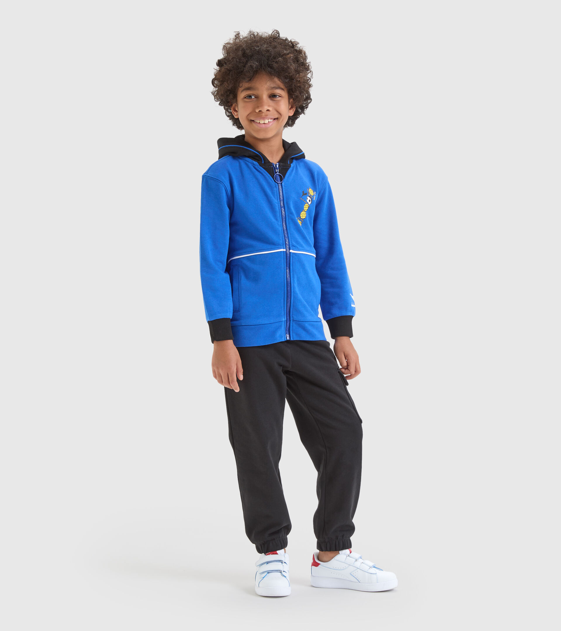 Cotton sports tracksuit - Boy’s JB.TRACKSUIT HD FZ DIADORA FC PRINCESS BLUE - Diadora