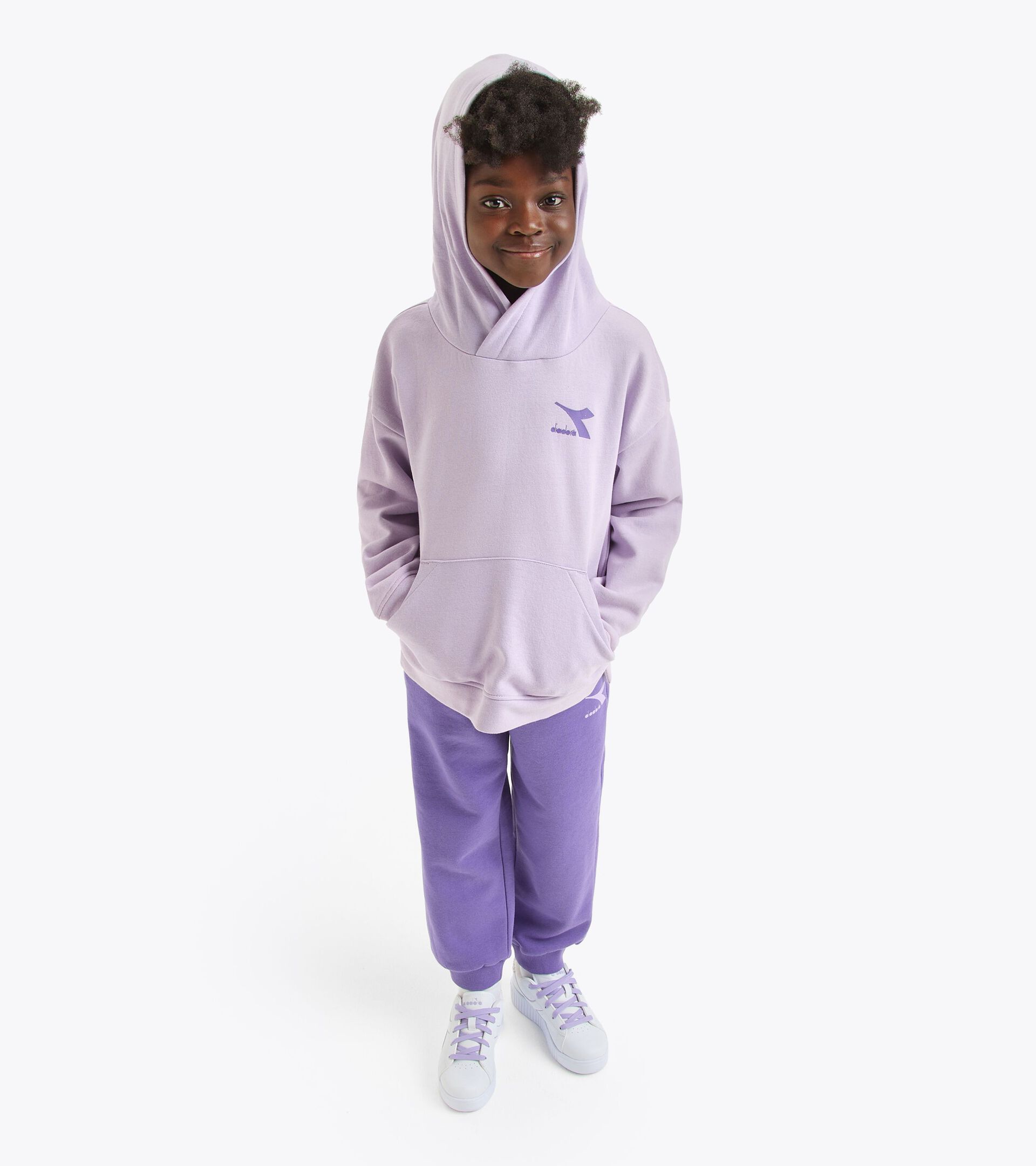 Felpa sportiva - Bambina JG. HOODIE GLOSS VIOLA ROSA - Diadora