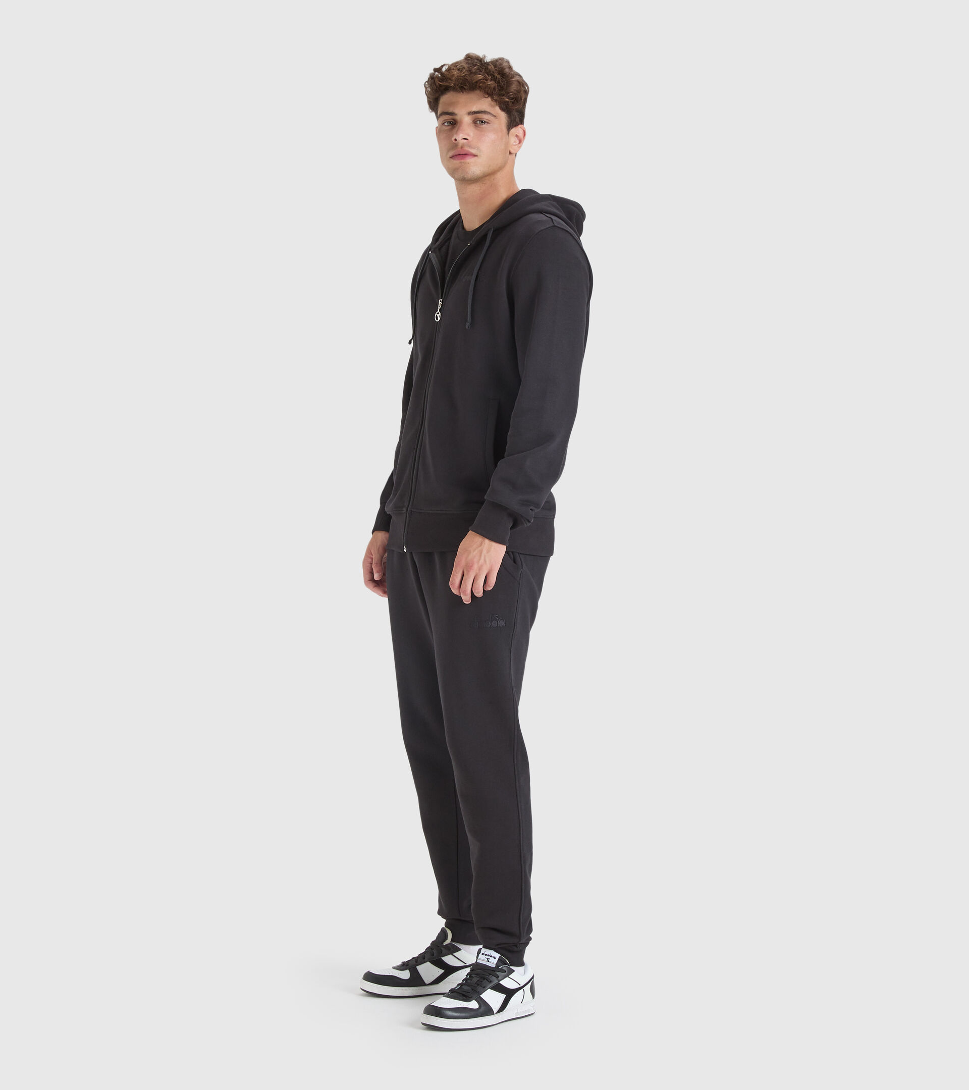 Sweat-shirt à capuche - Homme HOODIE FZ MII NOIR - Diadora