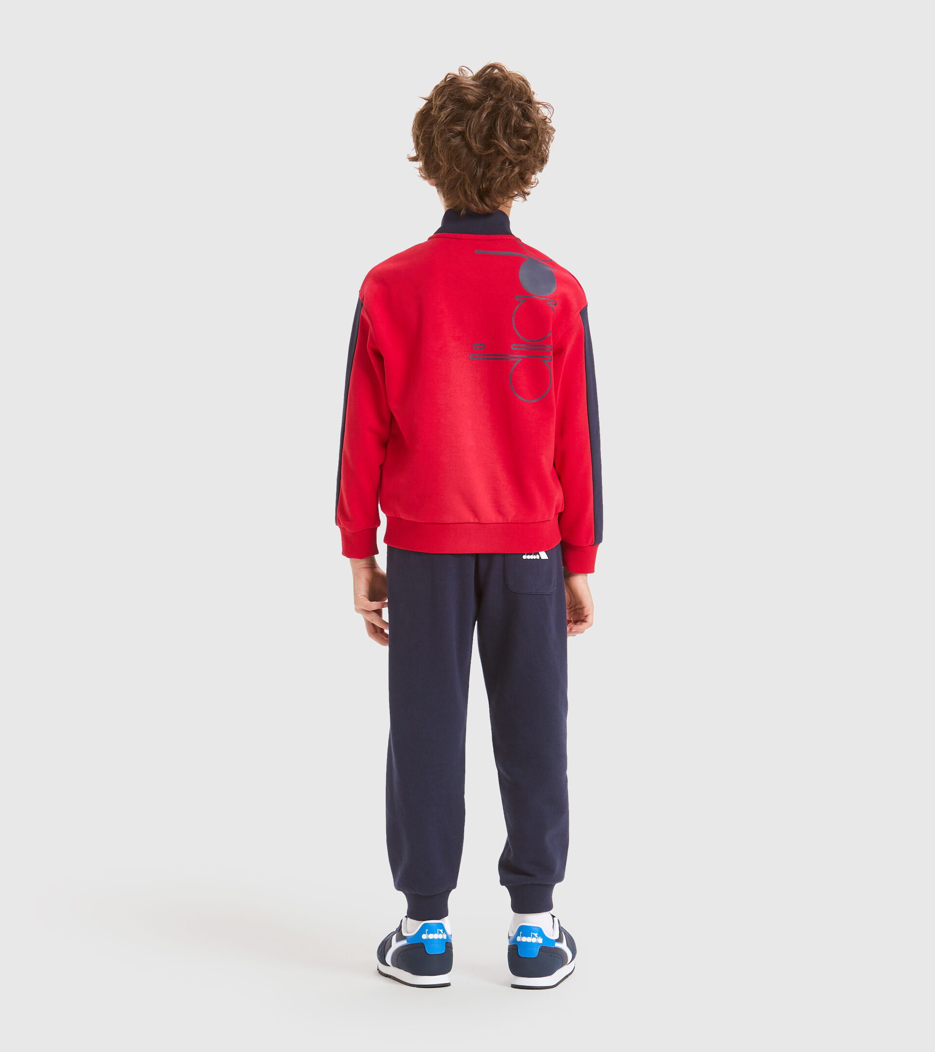 Apparel Sport BAMBINO JB.TRACKSUIT FZ HOOPLA TANGO RED Diadora