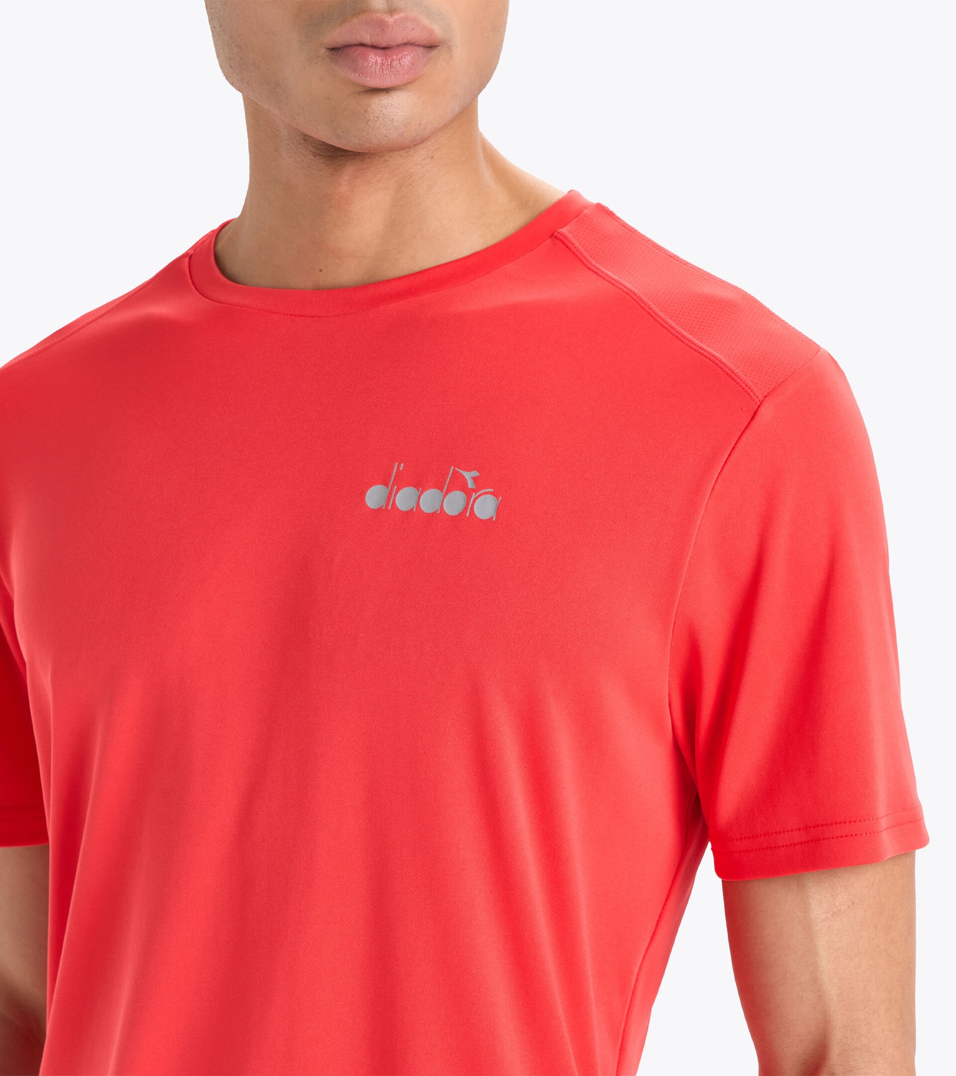 Camiseta para correr - Hombre SS T-SHIRT RUN ROJO INTENSO - Diadora