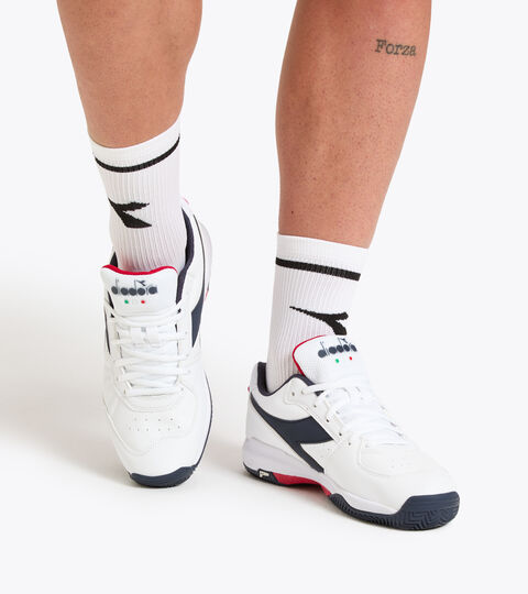 S.CHALLENGE 3 SL CLAY, WHITE/BLUE CORSAIR Clay court tennis shoe - Men S.CHALLENGE 3 SL CLAY WHITE/BLUE CORSAIR - Diadora