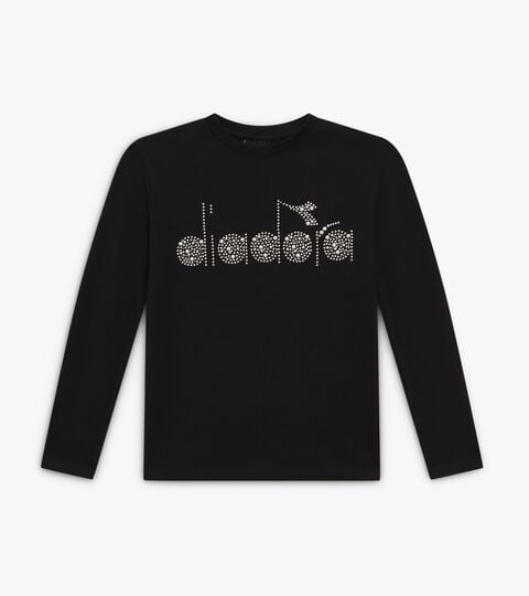 Long-sleeved t-shirt - Girls JG. T-SHIRT LS RHINESTONE BLACK - Diadora