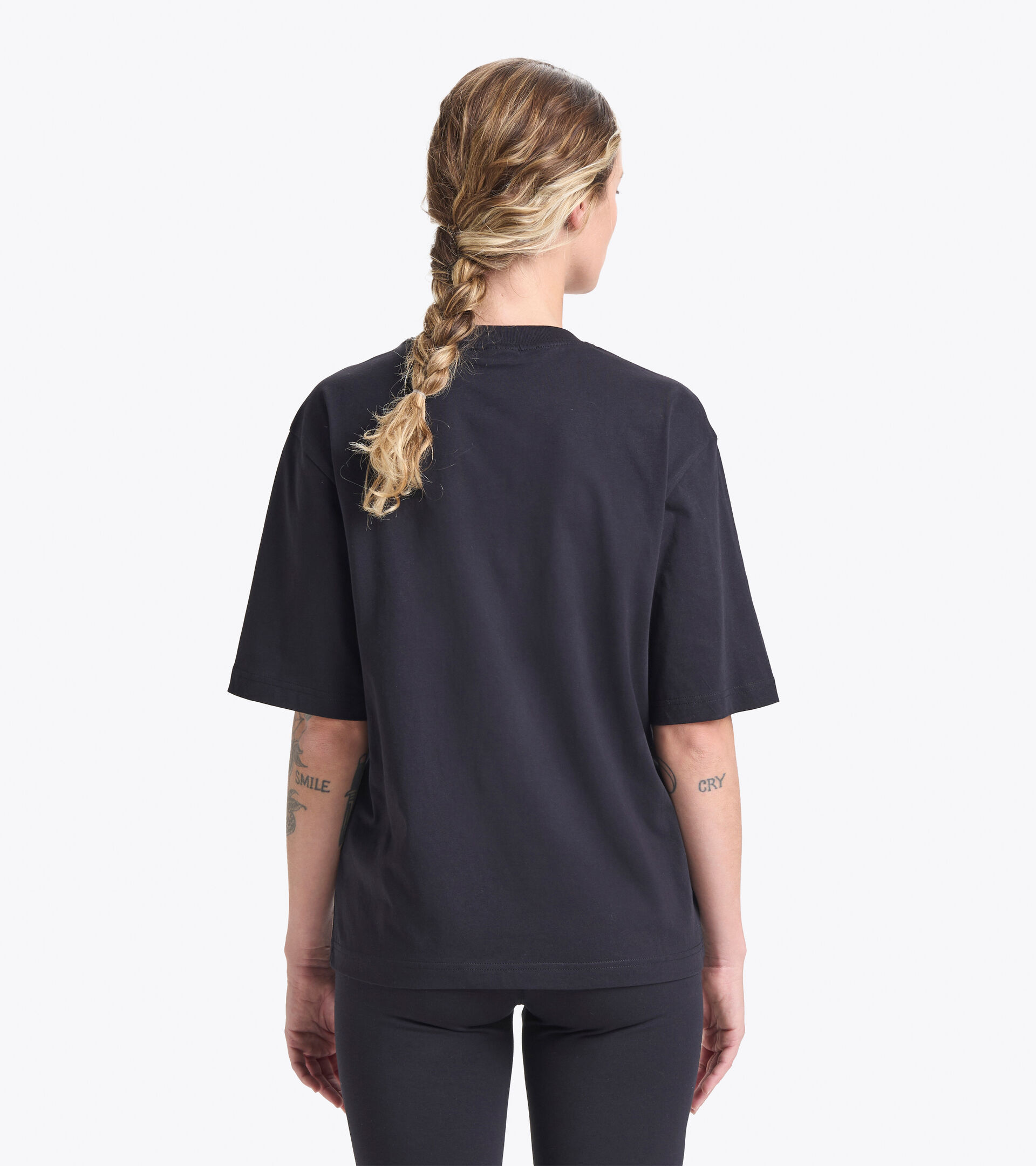 Camiseta de algodón - Mujer L. T-SHIRT SS SPW LOGO NEGRO - Diadora