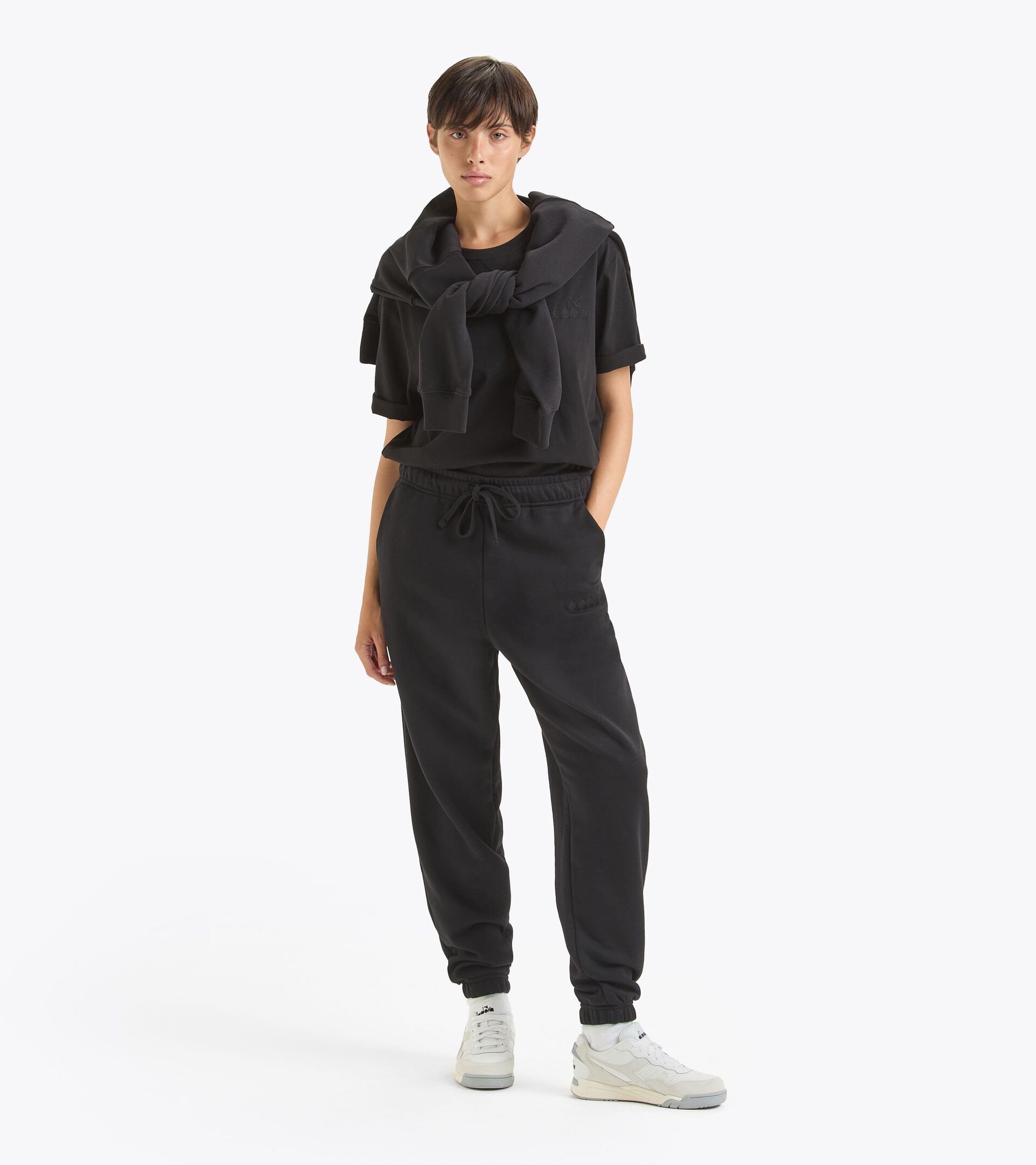 Jogger pants - Gender Neutral PANT ATHL. LOGO BLACK - Diadora