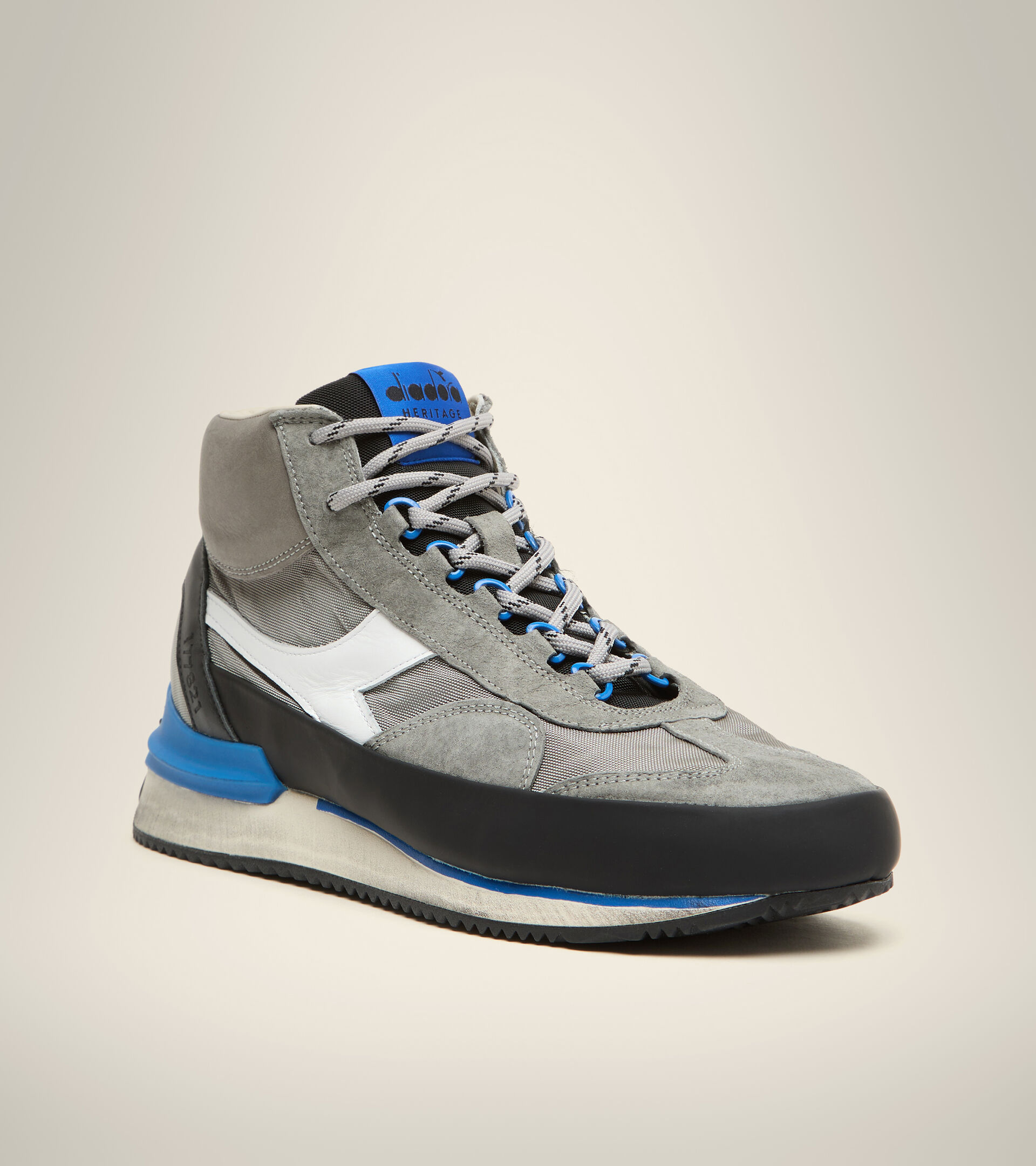 Footwear Heritage UNISEX EQUIPE MID MAD ITALIA NUBUCK SW ASH GREY Diadora