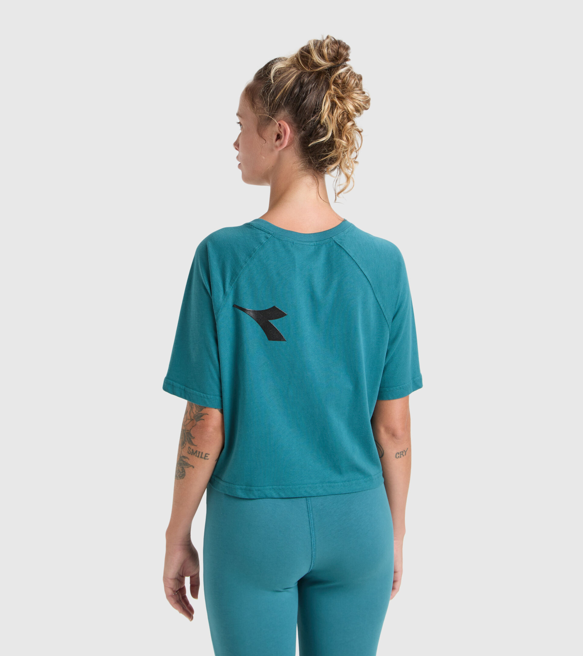 Cotton T-shirt - Women L. T-SHIRT SS MANIFESTO BLUE PACIFIC - Diadora