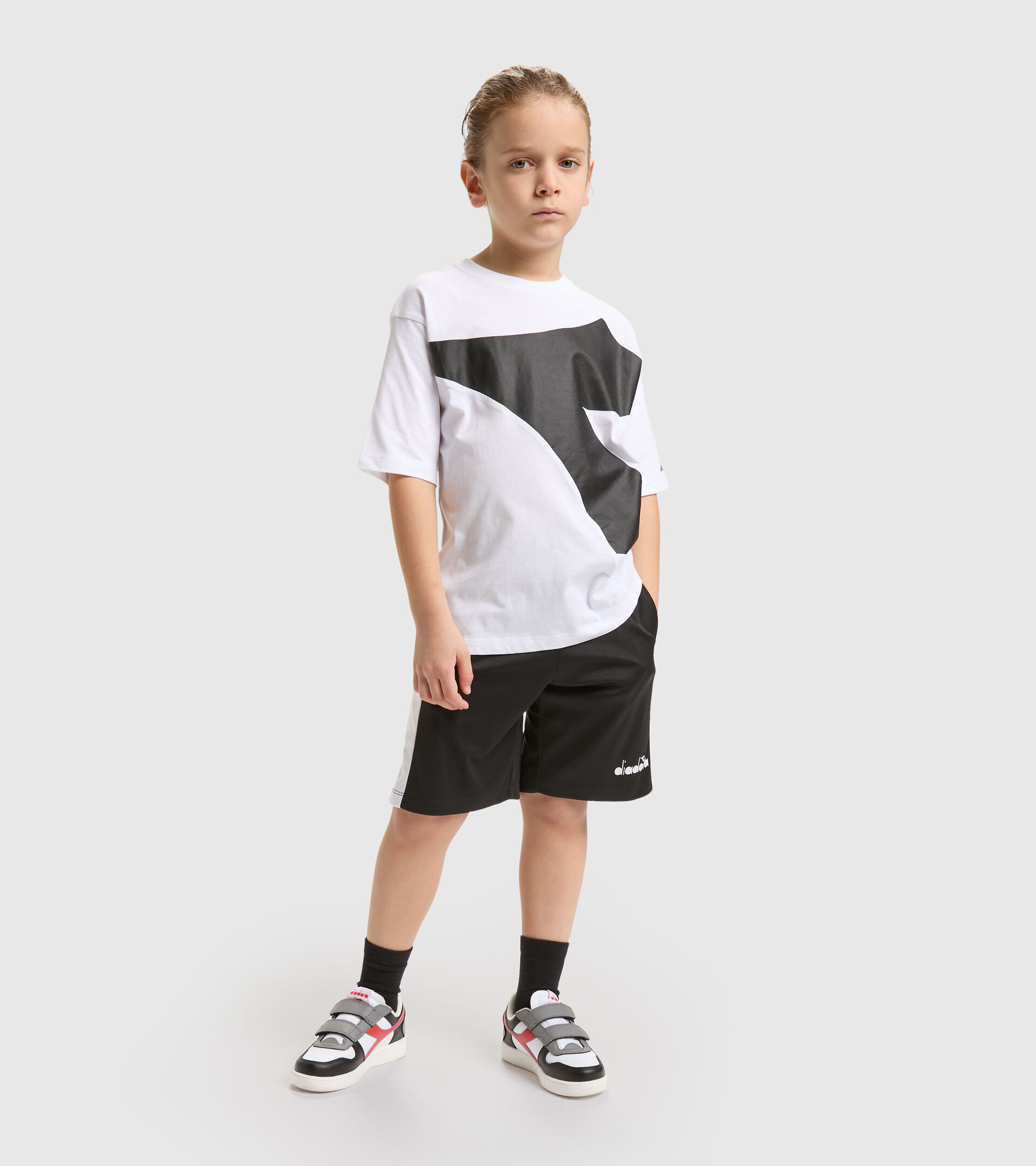 Camiseta deportiva de algodón - Niños y adolescentes JB.T-SHIRT SS POWER LOGO BLANCO VIVO - Diadora