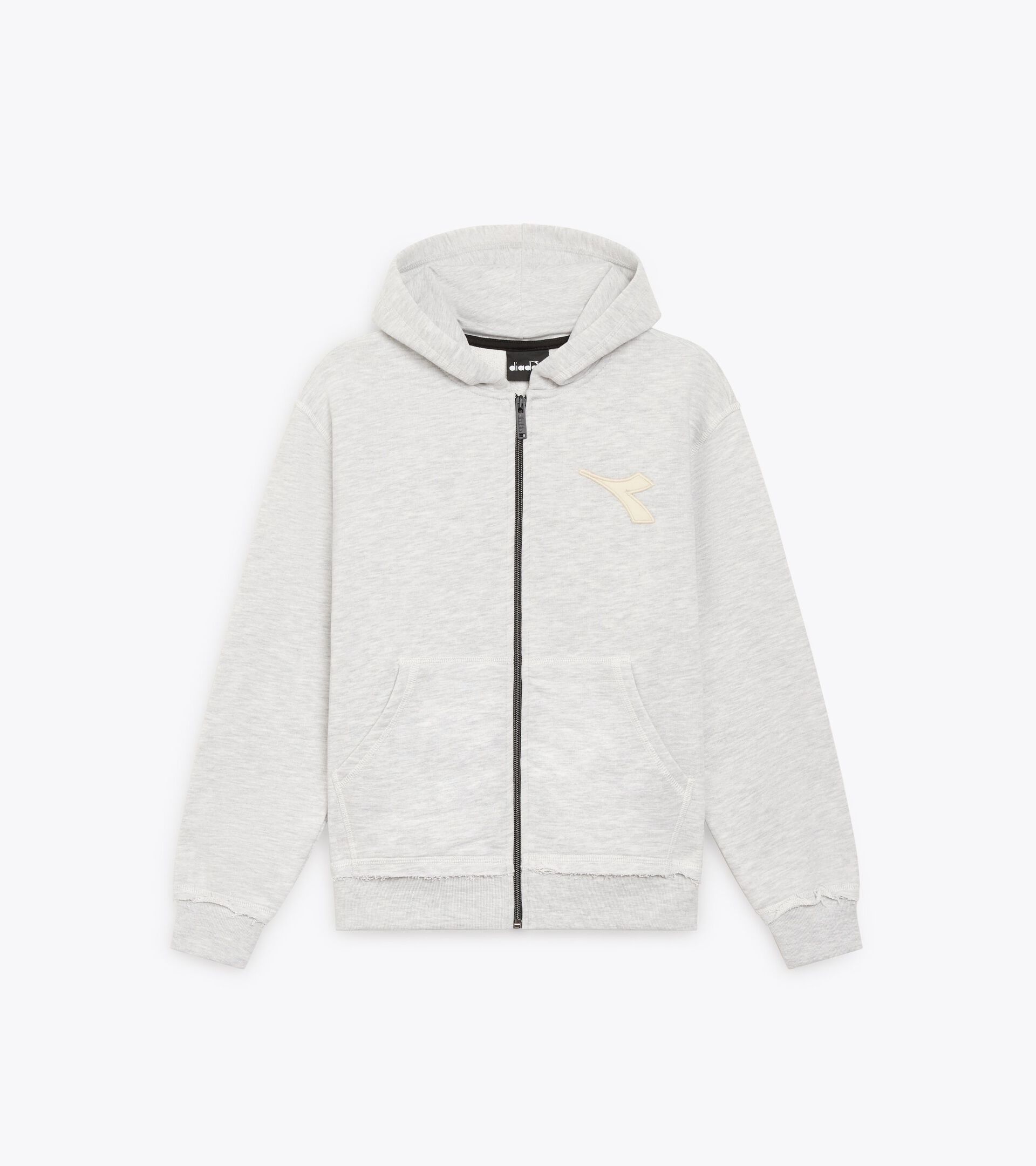 Sweatshirt mit Kapuze - Jungen JB. HOODIE FZ DISTRICT LICHT MITTELGRAU MELANGE - Diadora