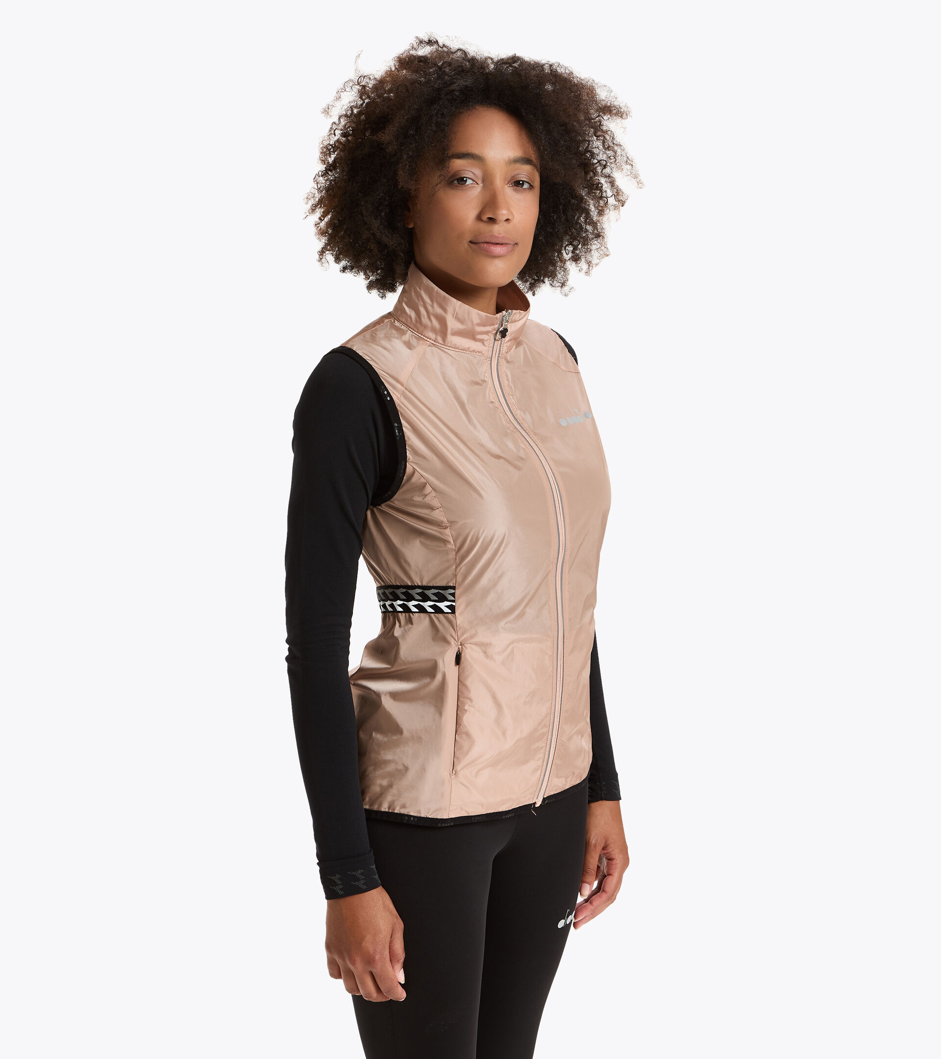 Running windproof gilet - Women L. VEST MAHOGANY ROSE - Diadora