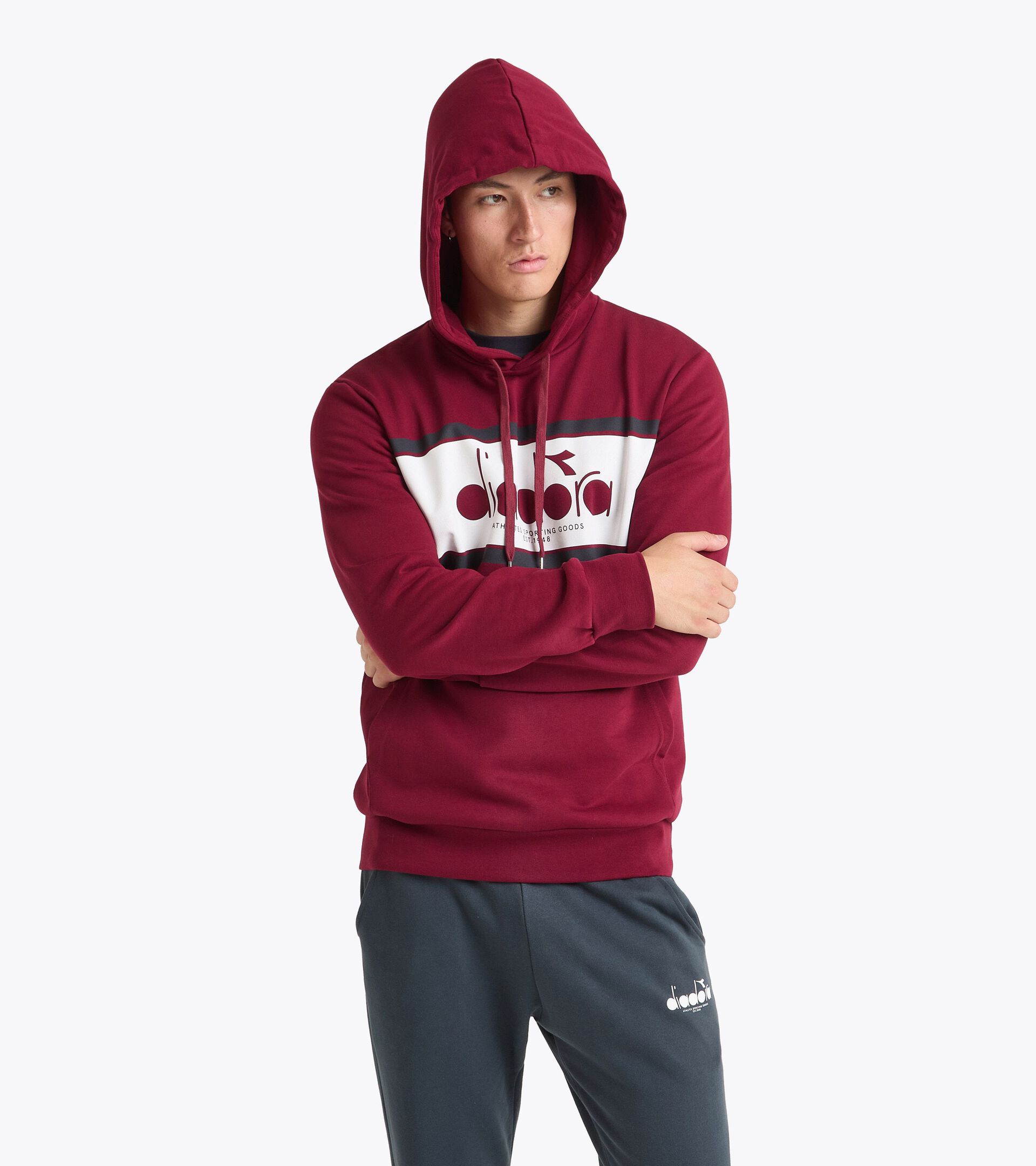 Color block hoodie - All-Gender HOODIE LOGO EMPIRE RED - Diadora